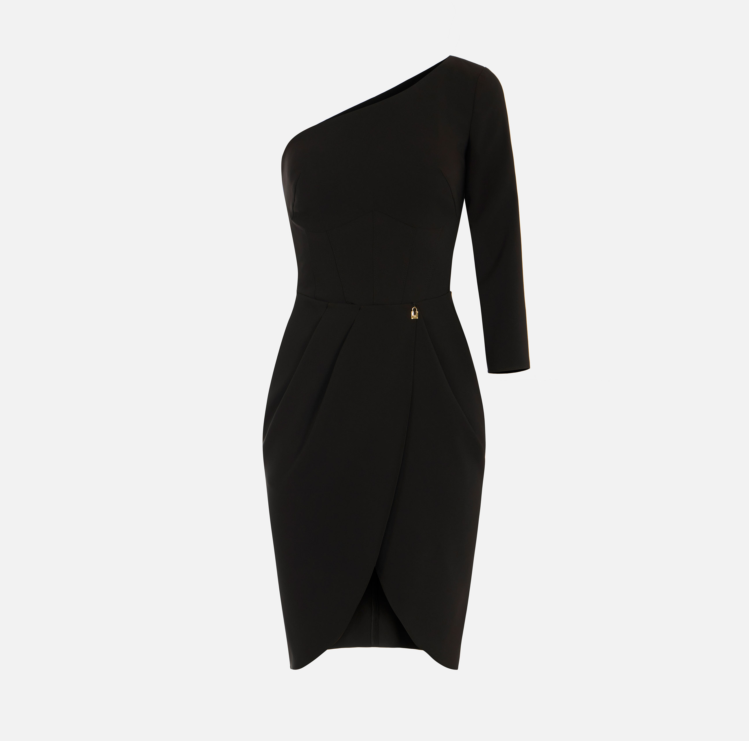elisabetta franchi one shoulder dress Elisabetta Franchi One-Shoulder Gown With Jewel Detail - Brown - 18% Off