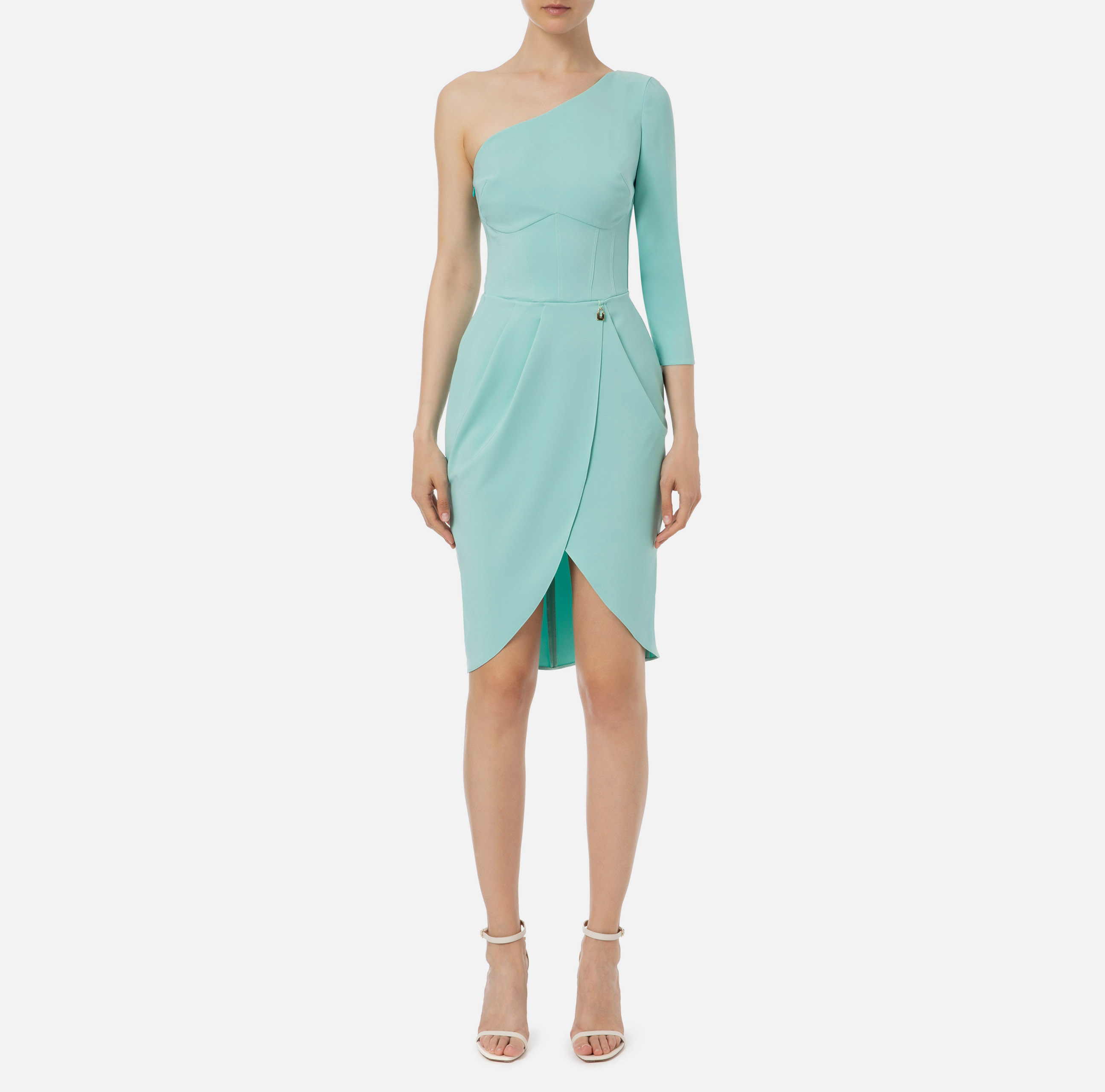 ELISABETTA FRANCHI ☆ カットアウトワンショルダーシースドレス Elisabetta Franchi/エリザベッタ フランキ｜ダブルブレステッド