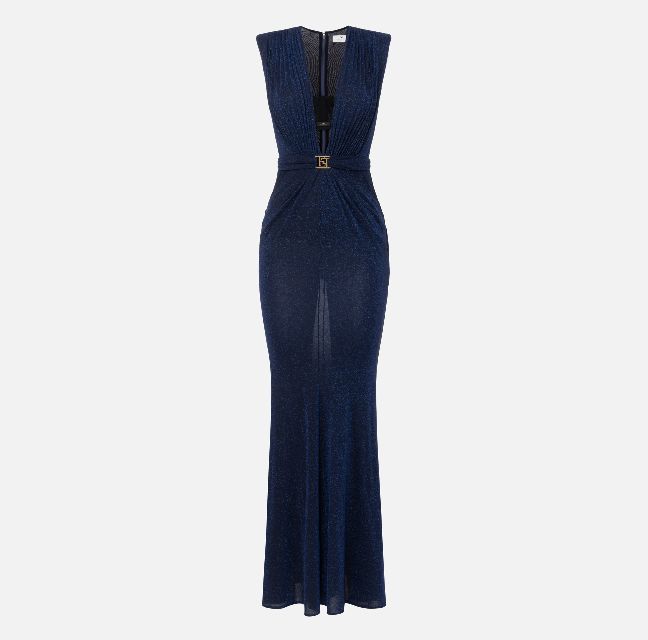 ワンピース ELISABETTA FRANCHI RED CARPET DRESS IN LUREX JERSEY One-shoulder red carpet dress in lurex jersey | Elisabetta