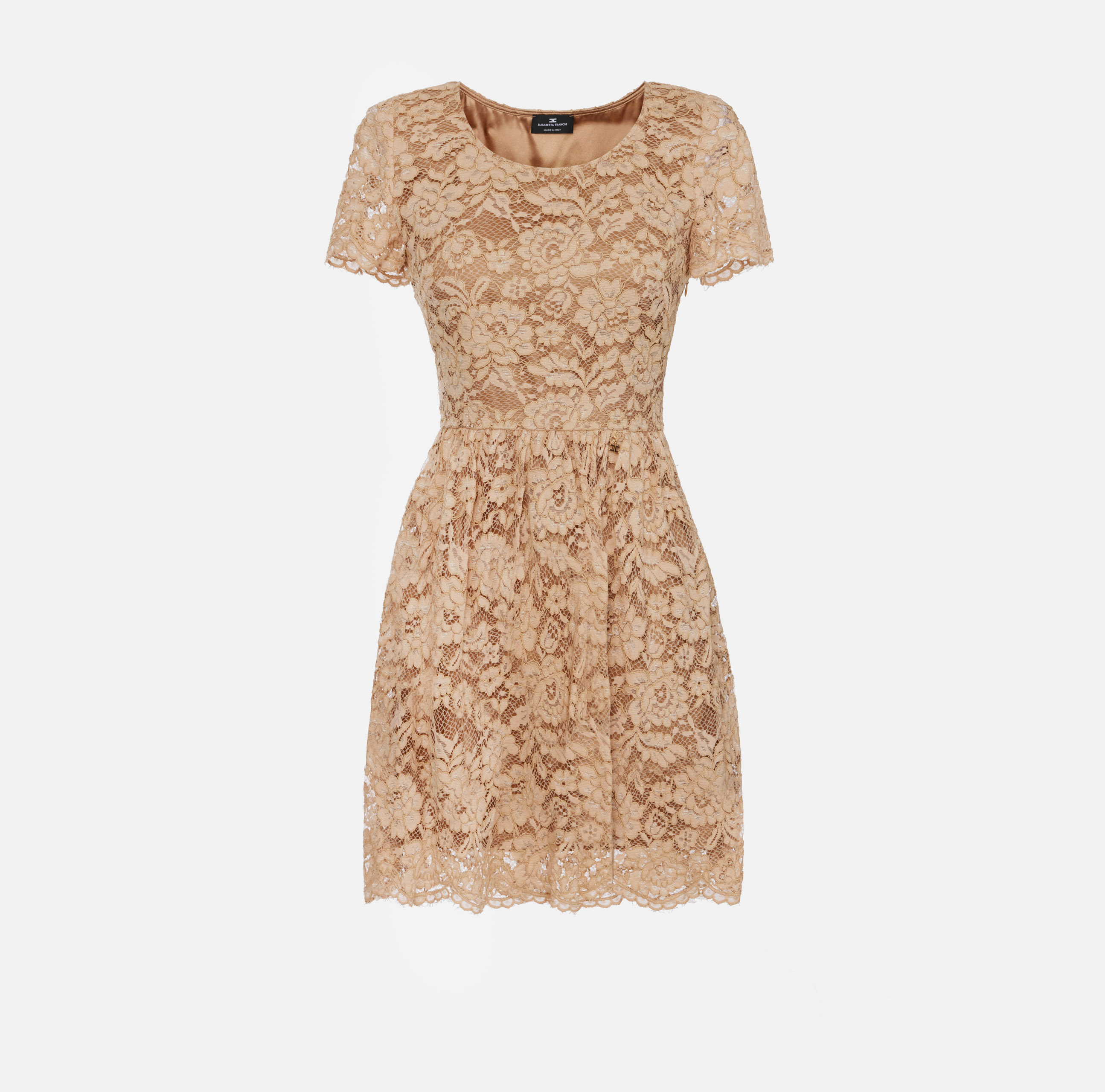 Abito corto in pizzo rebrode Elisabetta Franchi Outlet