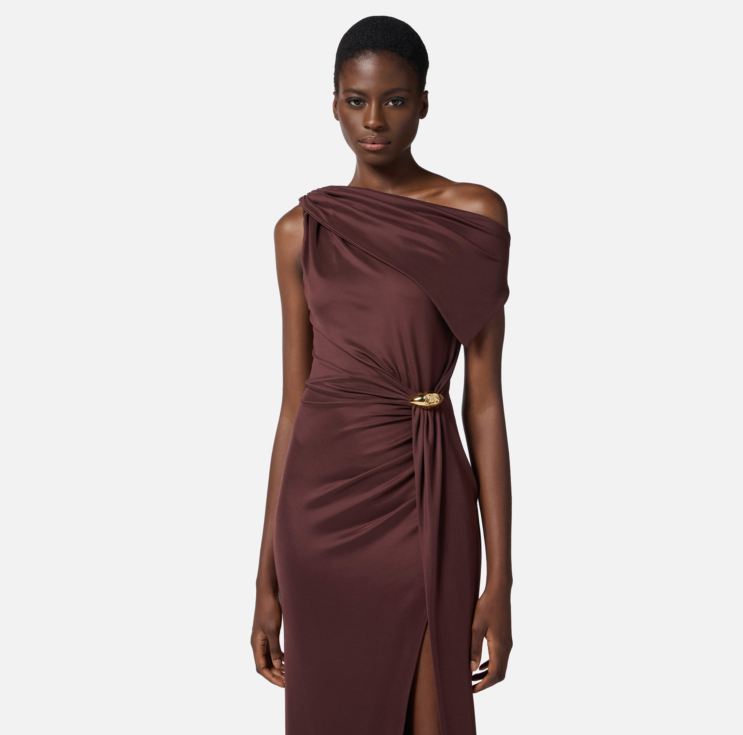 elisabetta franchi brown dress Women's Red Carpet dresses outlet by Franchi: buy online Size:WIDE - US WOMEN 8.5 - UK 6.5 - EU 40 Naomi Osaka Australian Open 5% Elastane swatches-martinez-long-sleeve-mini-dress