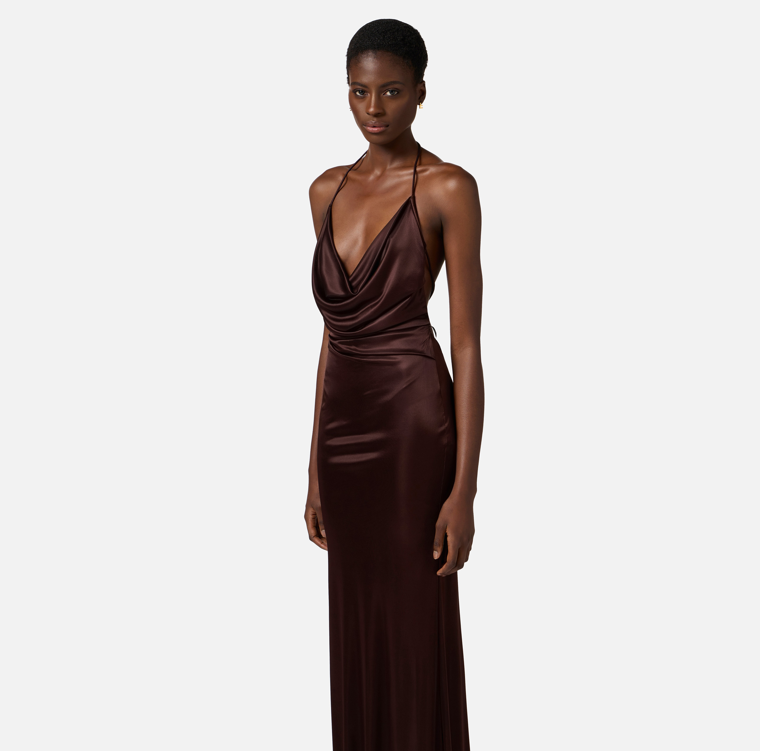 elisabetta franchi dress Elizabeth Elisabetta Franchi presents a knit dress that epitomizes elegance and sophistication Elisabetta Franchi OffWhite Horse Bit