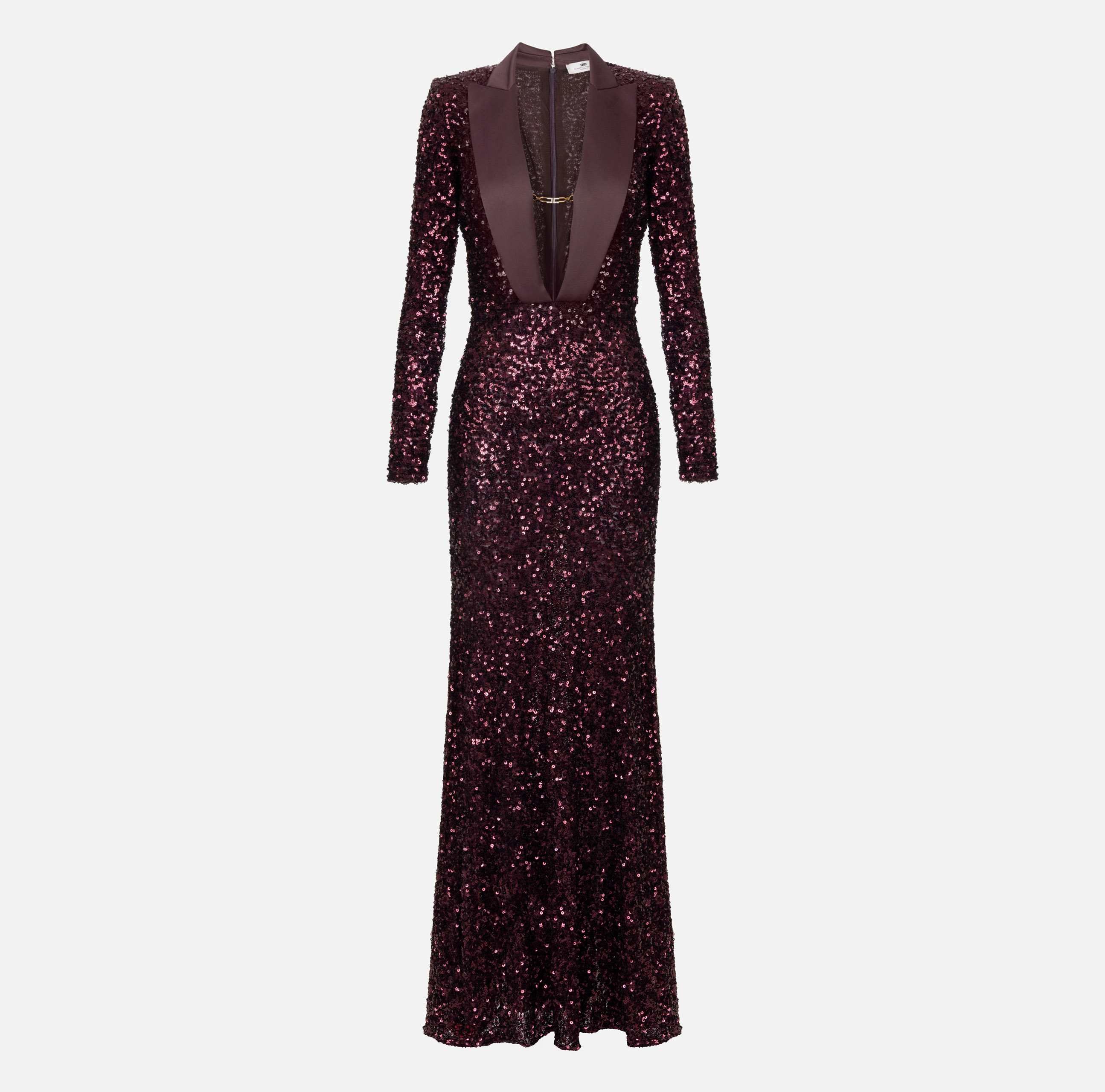 elisabetta franchi glitter dress Red Carpet full sequin Embellished Dress