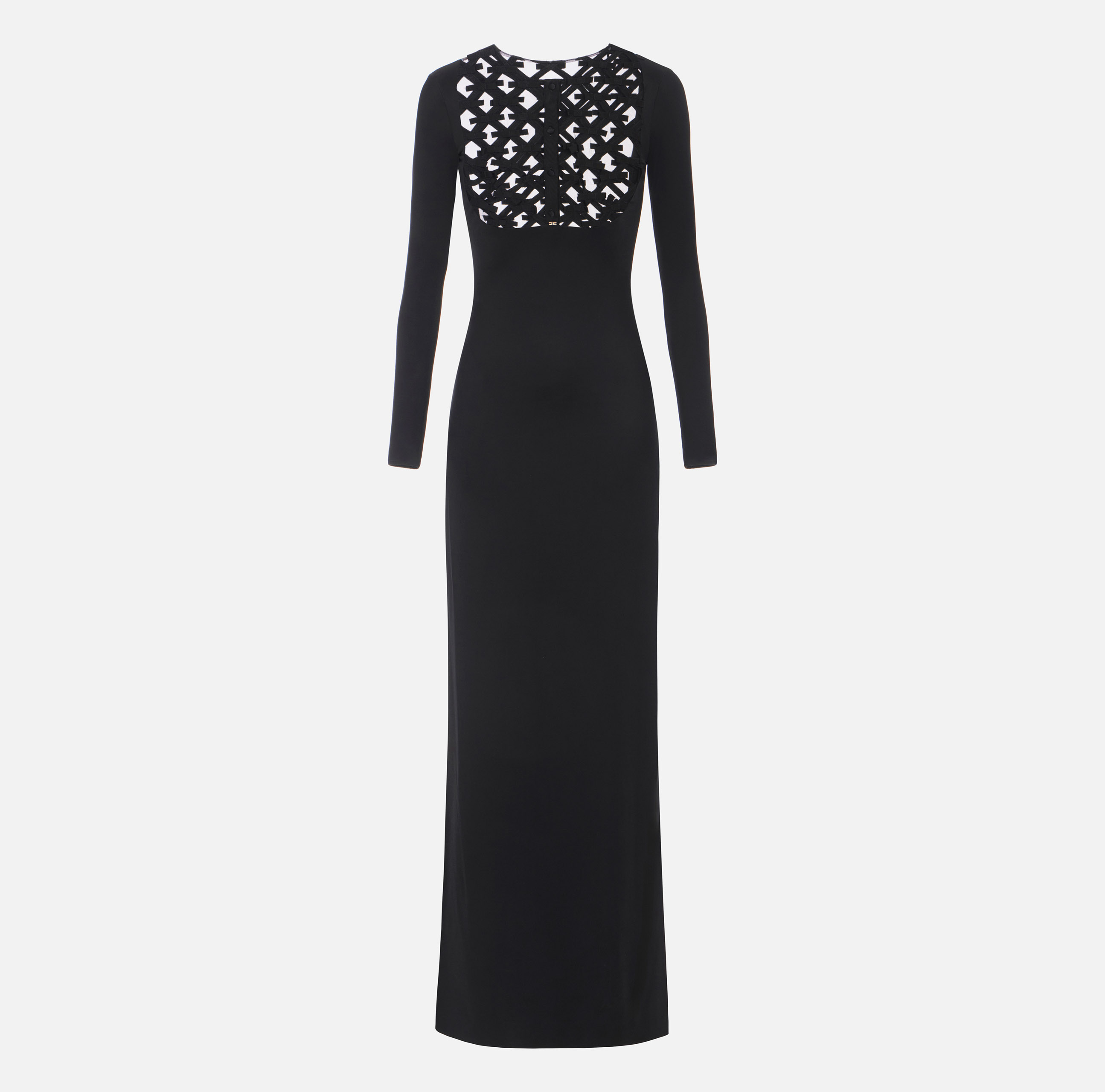 elisabetta franchi jewelled bow jersey maxi dress Elisabetta Franchi Jewelled Bow Jersey Maxi Dress | Brown