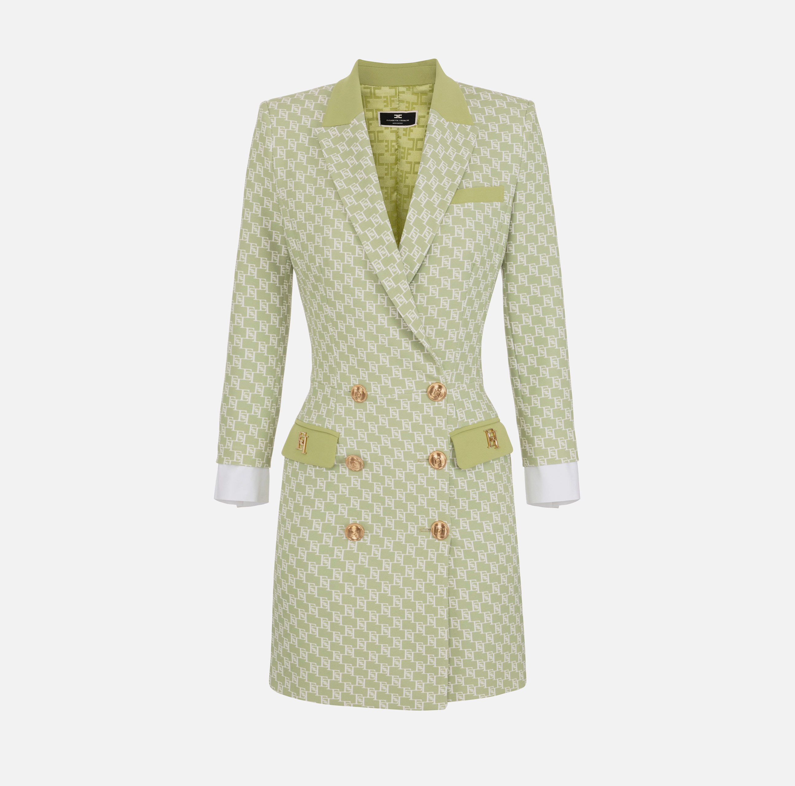 Coat dress in stretch crêpe fabric with logo print