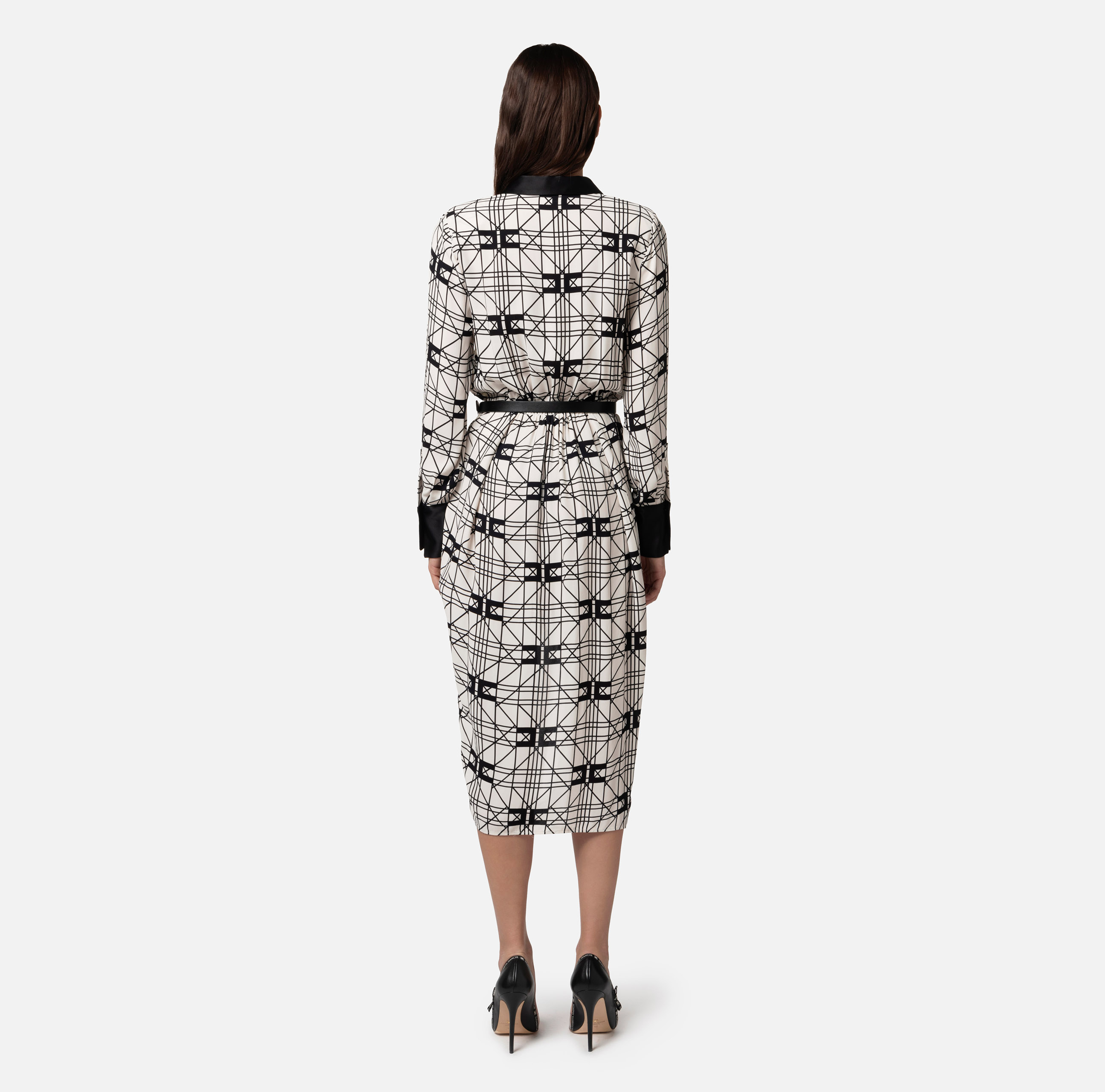 ワンピース ELISABETTA FRANCHI GEORGETTE DRESS WITH GEOMETRIC PRINT Dress in georgette fabric with geometric print | Elisabetta