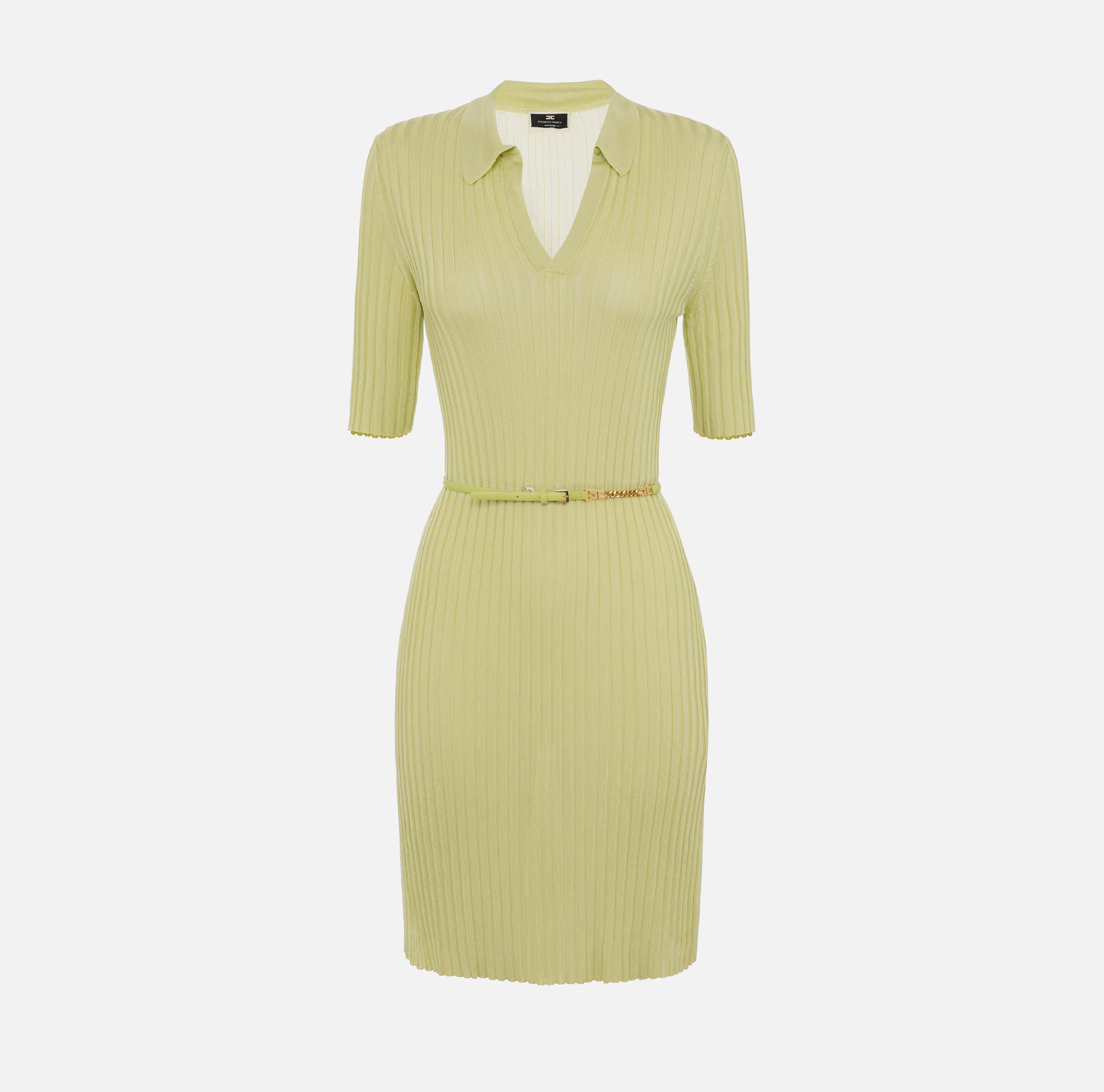 パーティードレス ELISABETTA FRANCHI Shiny viscose minidress with twin buttons Elisabetta Franchi Shiny Viscose Minidress With Twin Buttons