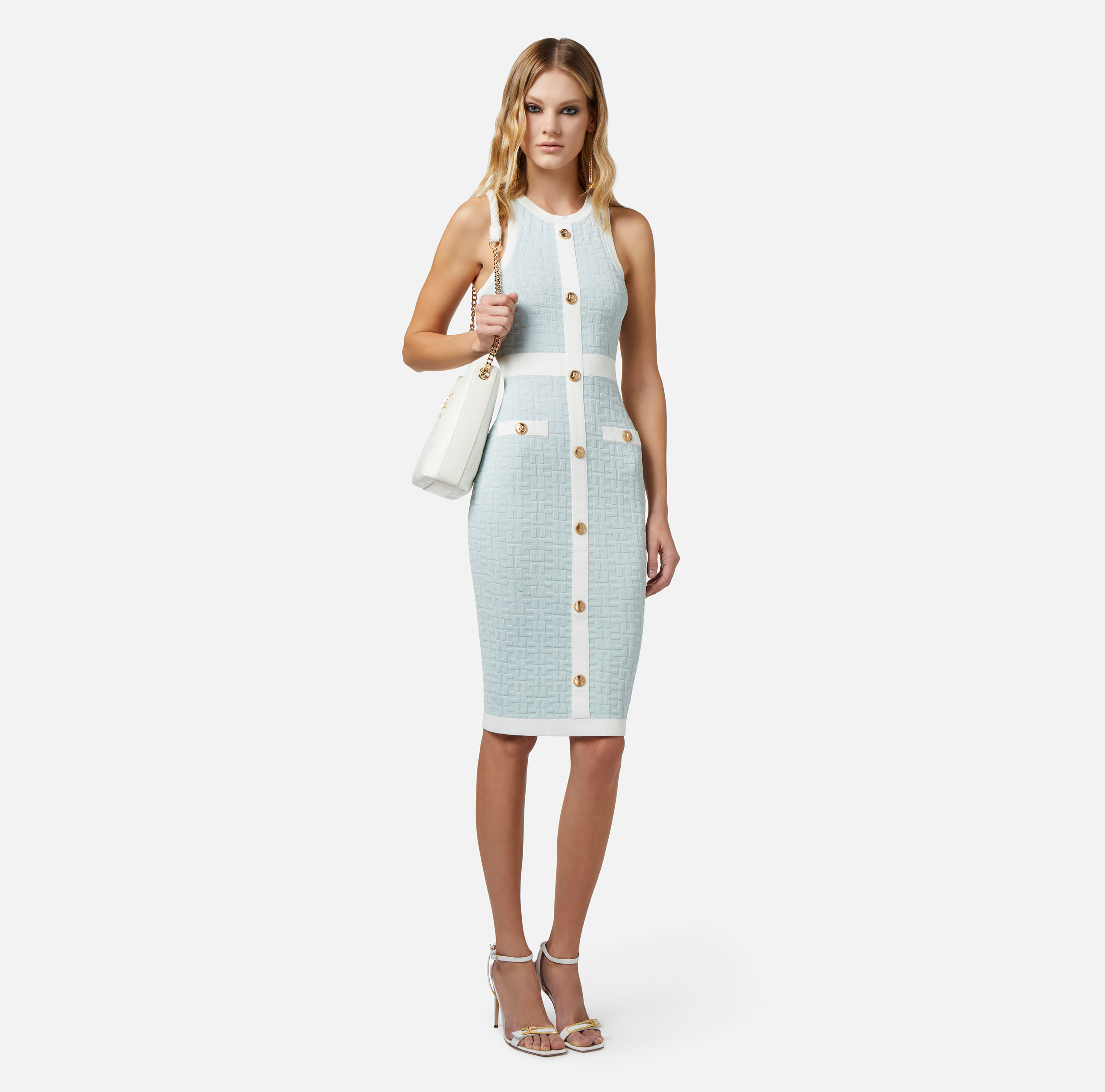 Red carpet one-shoulder dress in shiny jersey with cut-outs