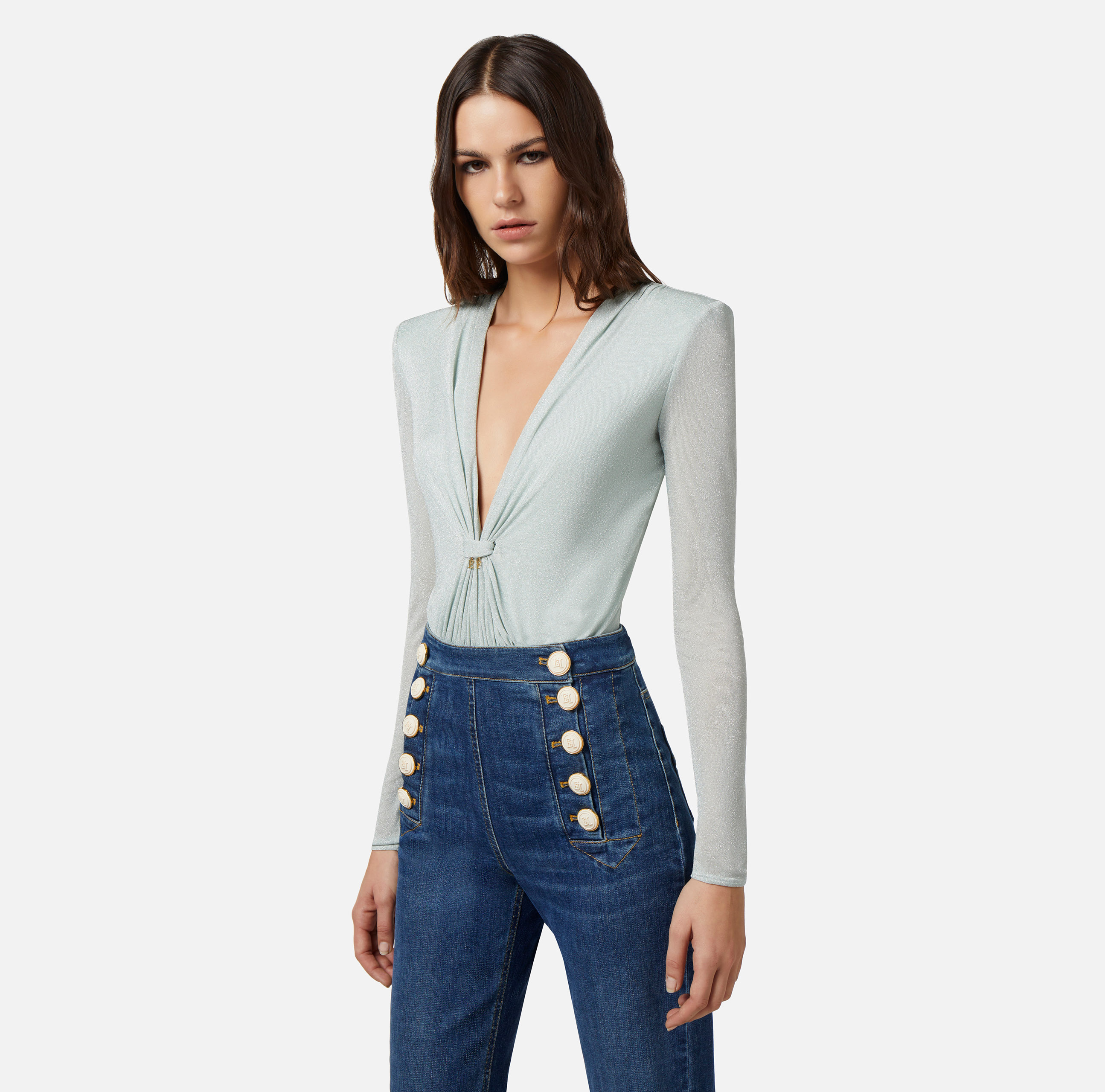 ほぼ未使用ELISABETTA FRANCHI♡ブラウス　ボディースーツ Elegant Women's Bodysuits - for soirées and special