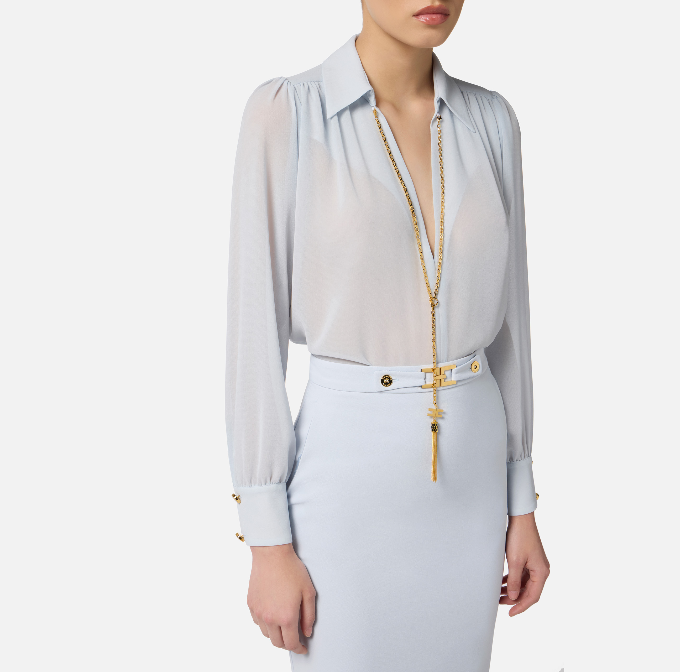 Elisabetta Franchi モノグラム ロングスリーブ ブラウス Women's blouses outlet by Elisabetta Franchi: buy online