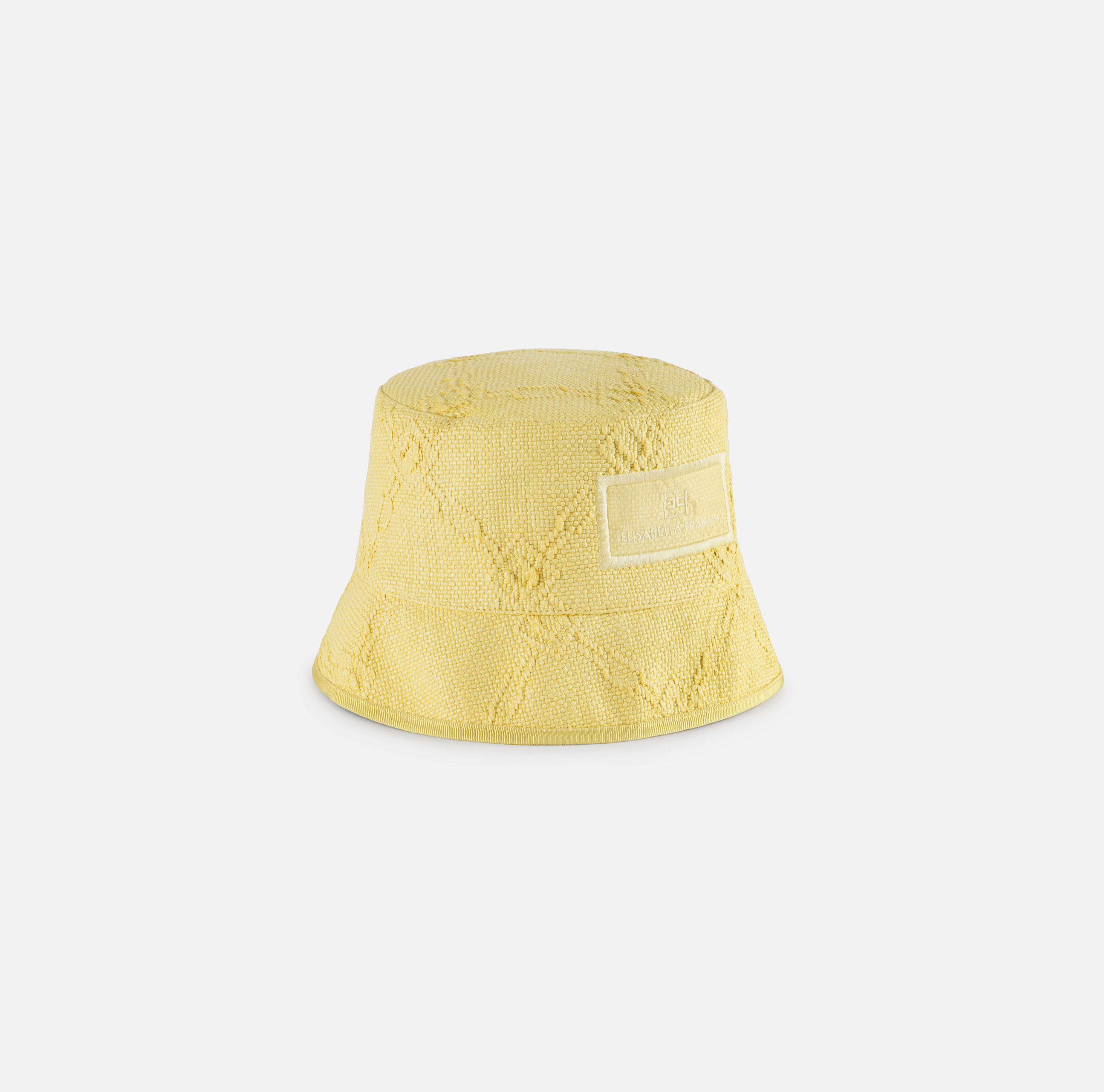 Raffia bucket hat with diamond | Elisabetta Franchi® Outlet