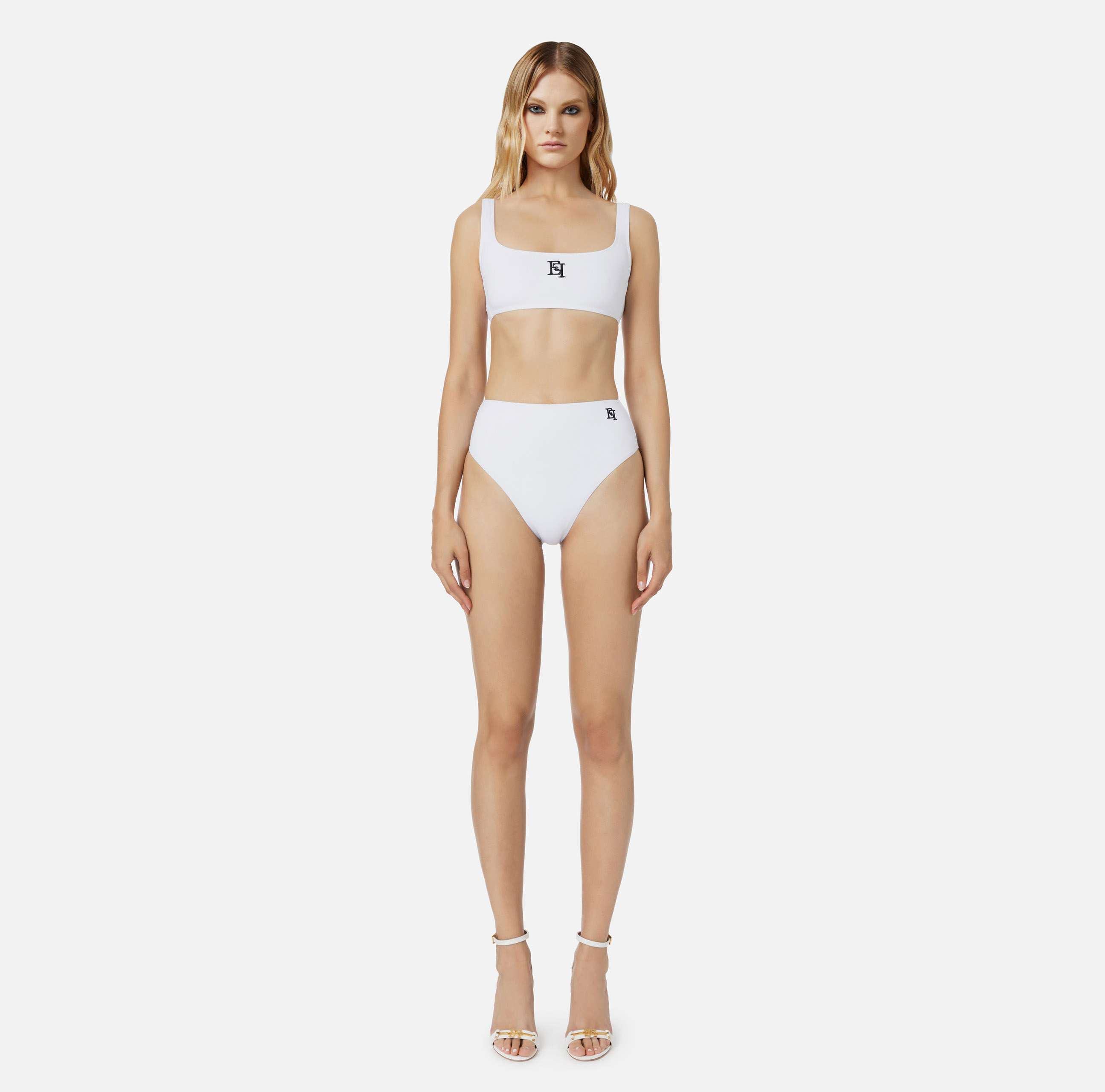 【ELISABETTA FRANCHI】ワンピース水着 ロゴプリント 2色 One-piece swimsuit with logo | Elisabetta Franchi® Outlet