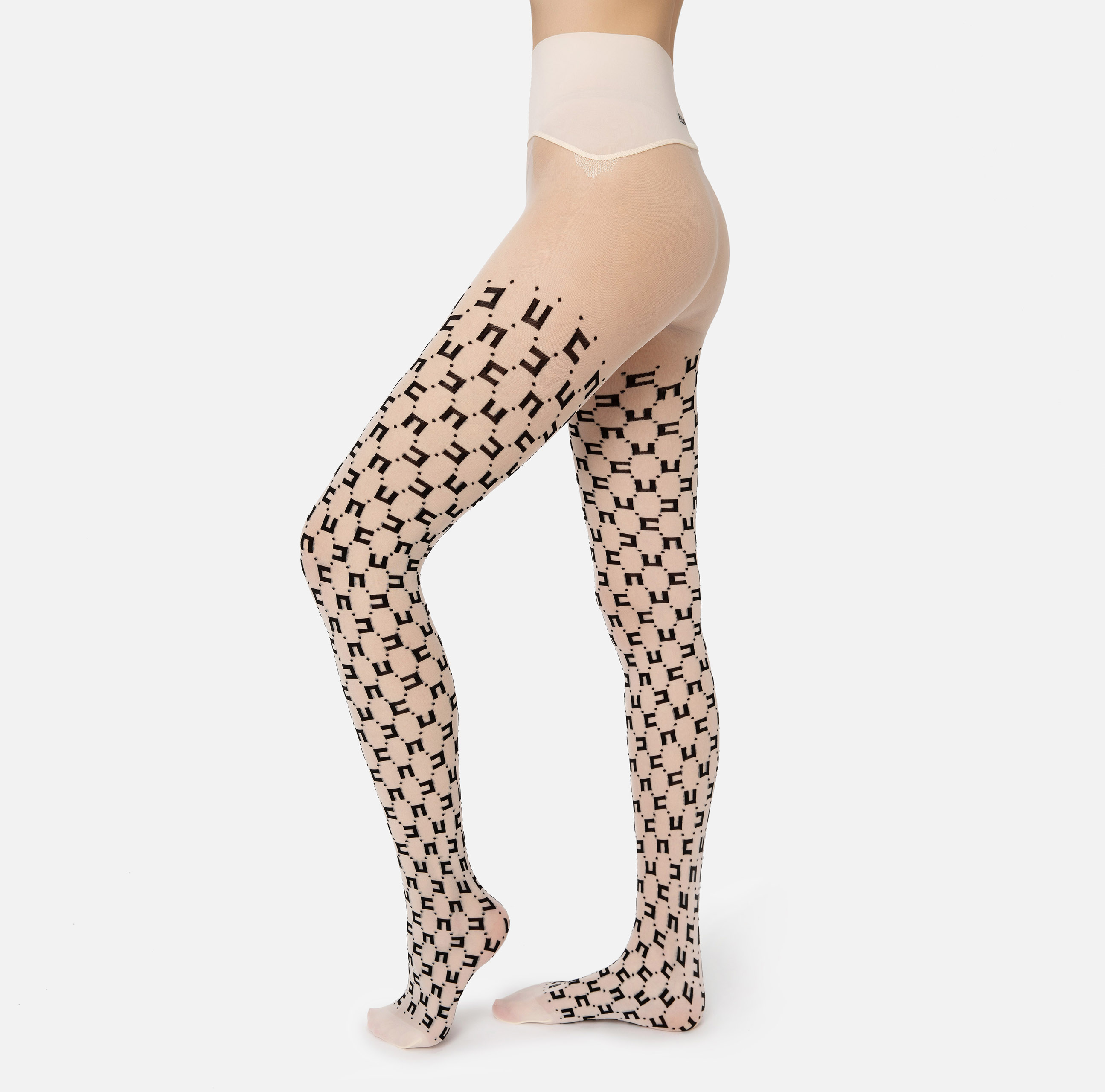 Tights with double-C logo | Elisabetta Franchi® Outlet