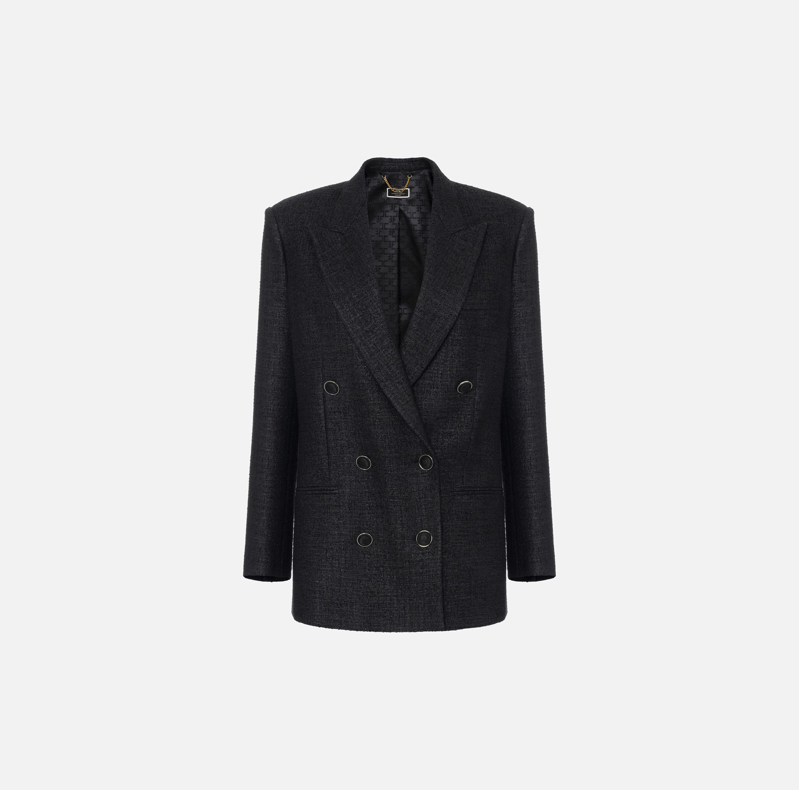 アウターその他 ELISABETTA FRANCHI Women Outer GI13551E2110 Black Elisabetta Franchi - Full zip jacket black - The Corner
