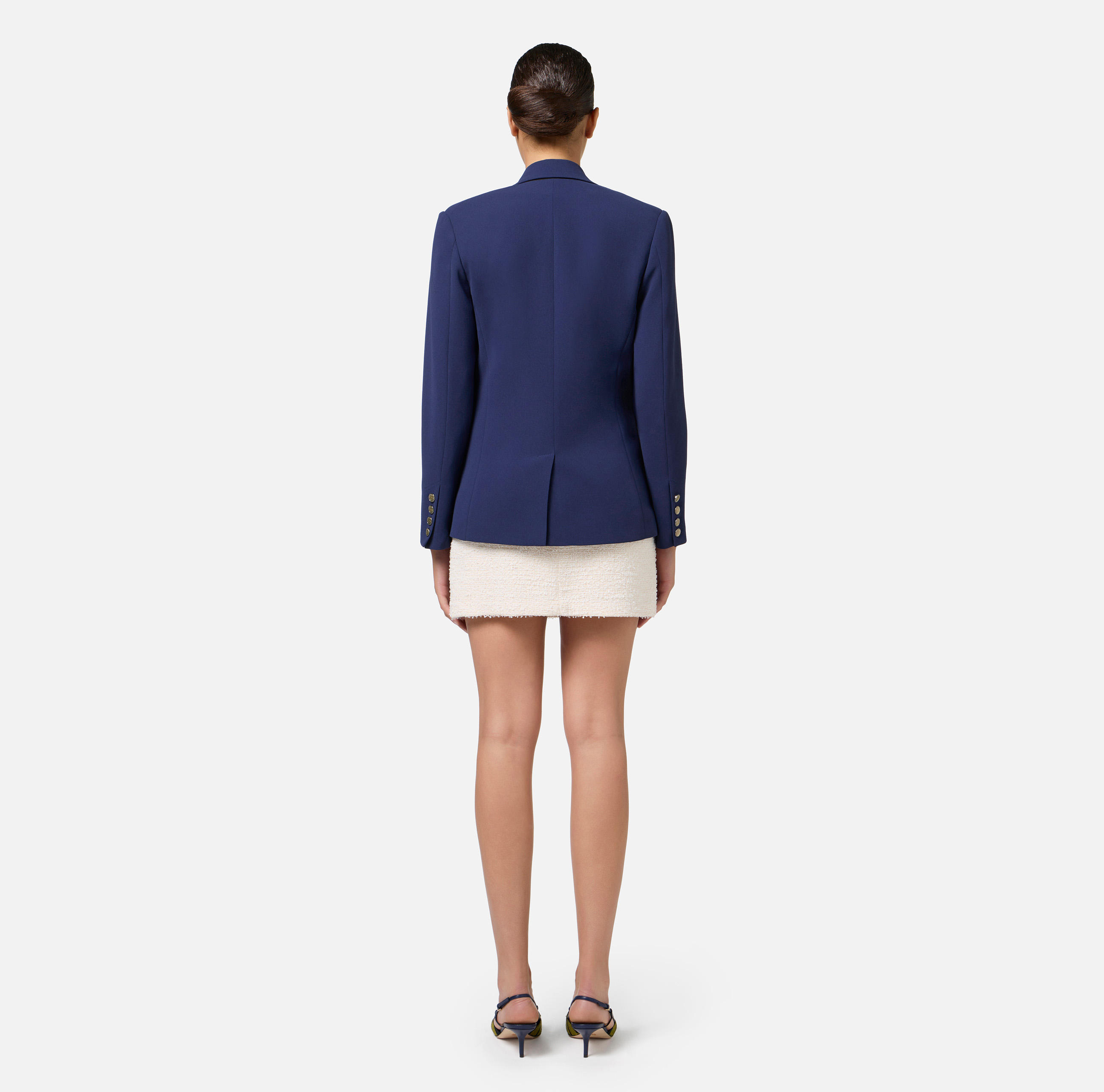 Crêpe jacket with patch | Elisabetta Franchi® Outlet
