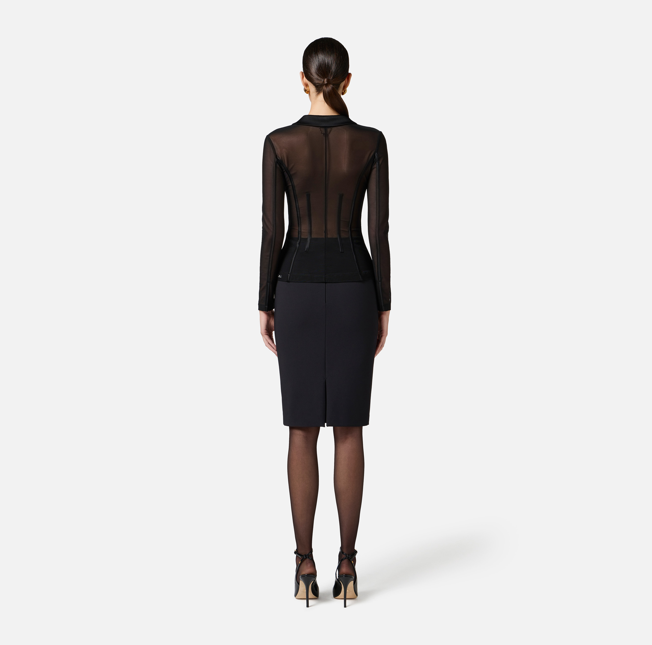 Tulle bustier jacket | Elisabetta Franchi® Outlet