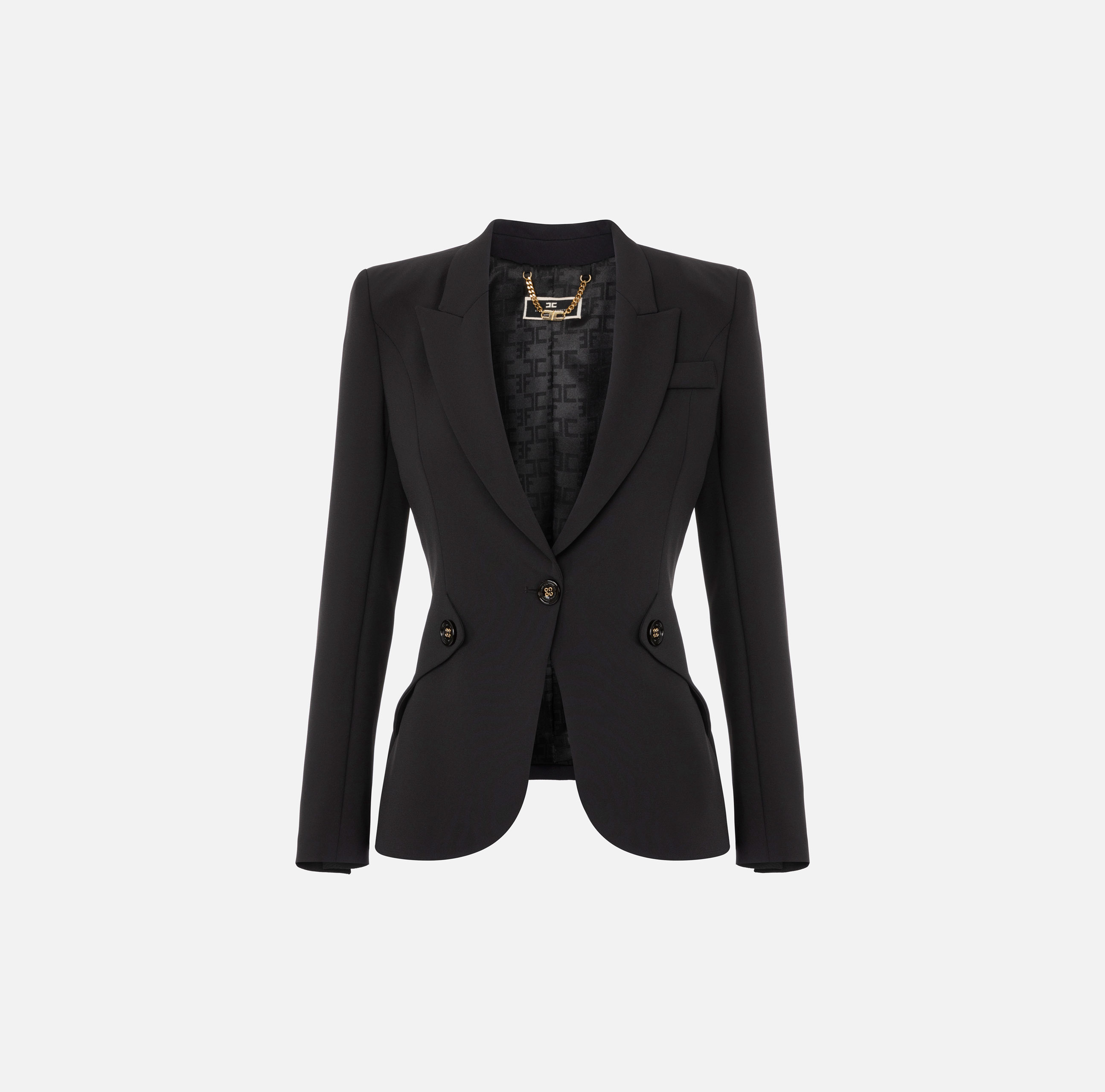 ELISABETTA FRANCHI BLACK FRINGED DRESS – FerrarisBoutique