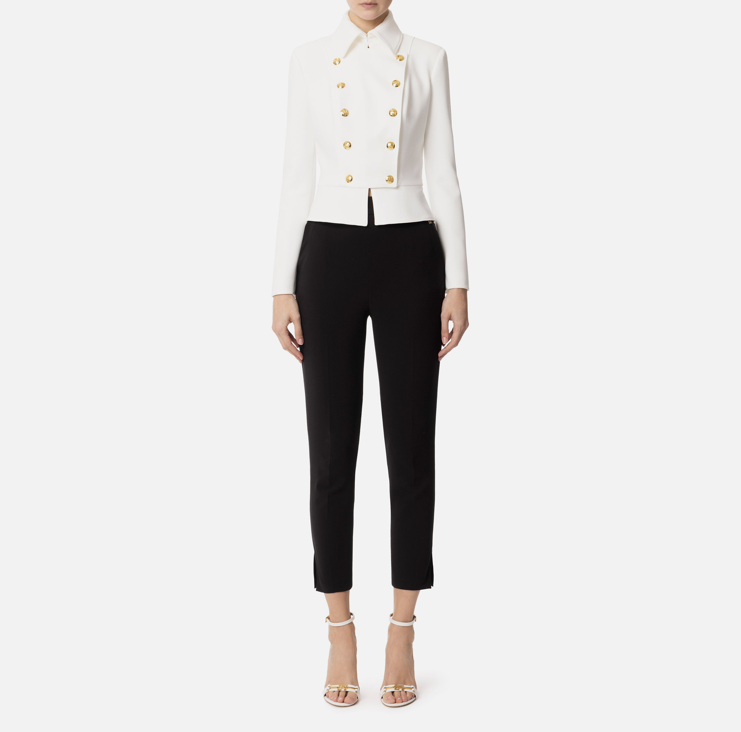 【★完売必至★】ELISABETTA FRANCHI ☆ ジュエルノット ボディ Full bodysuit with jacquard effect and lace