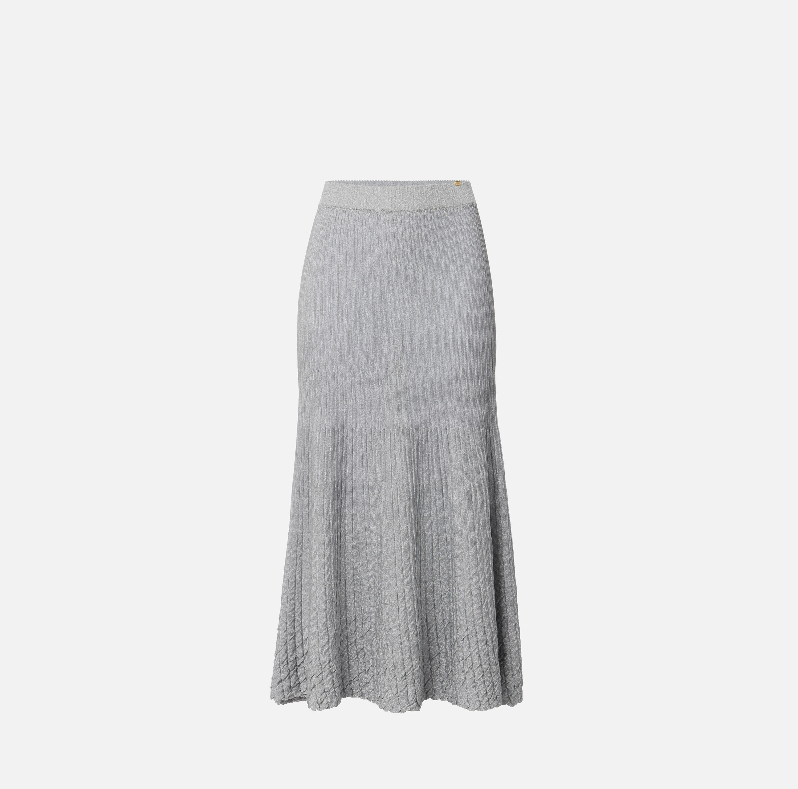 Metallic viscose midi skirt | Elisabetta Franchi® Outlet