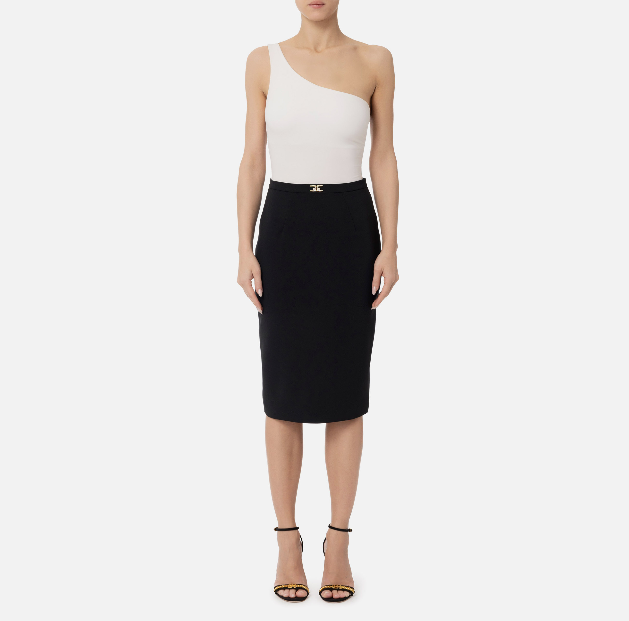 スカート ELISABETTA FRANCHI SS25 Longuette skirt (GO09951E2 110) ELISABETTA FRANCHI SS25 Longuette skirt (GO09951E2 110