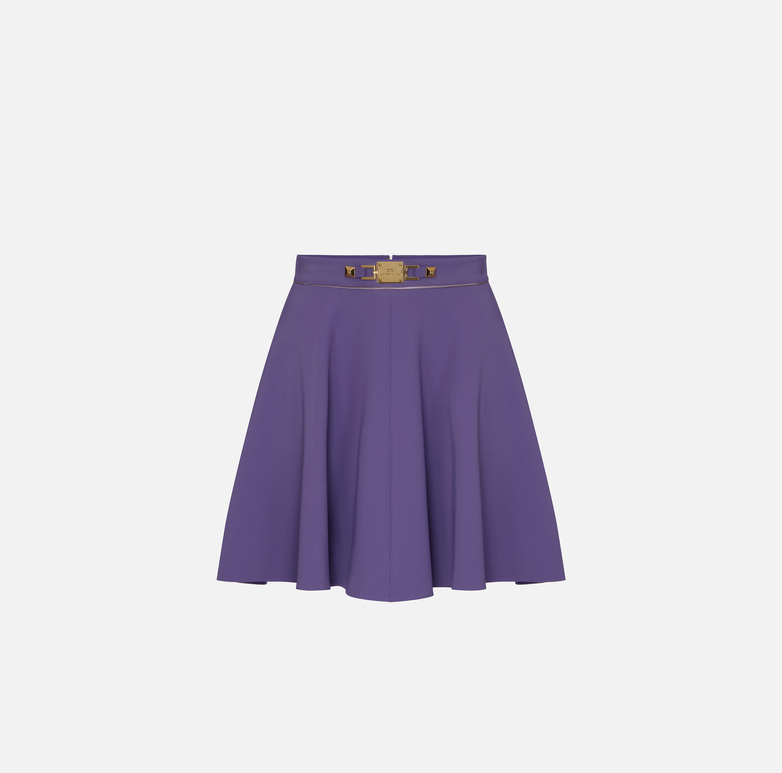 Circle skirt with logoed plaque | Elisabetta Franchi® Outlet