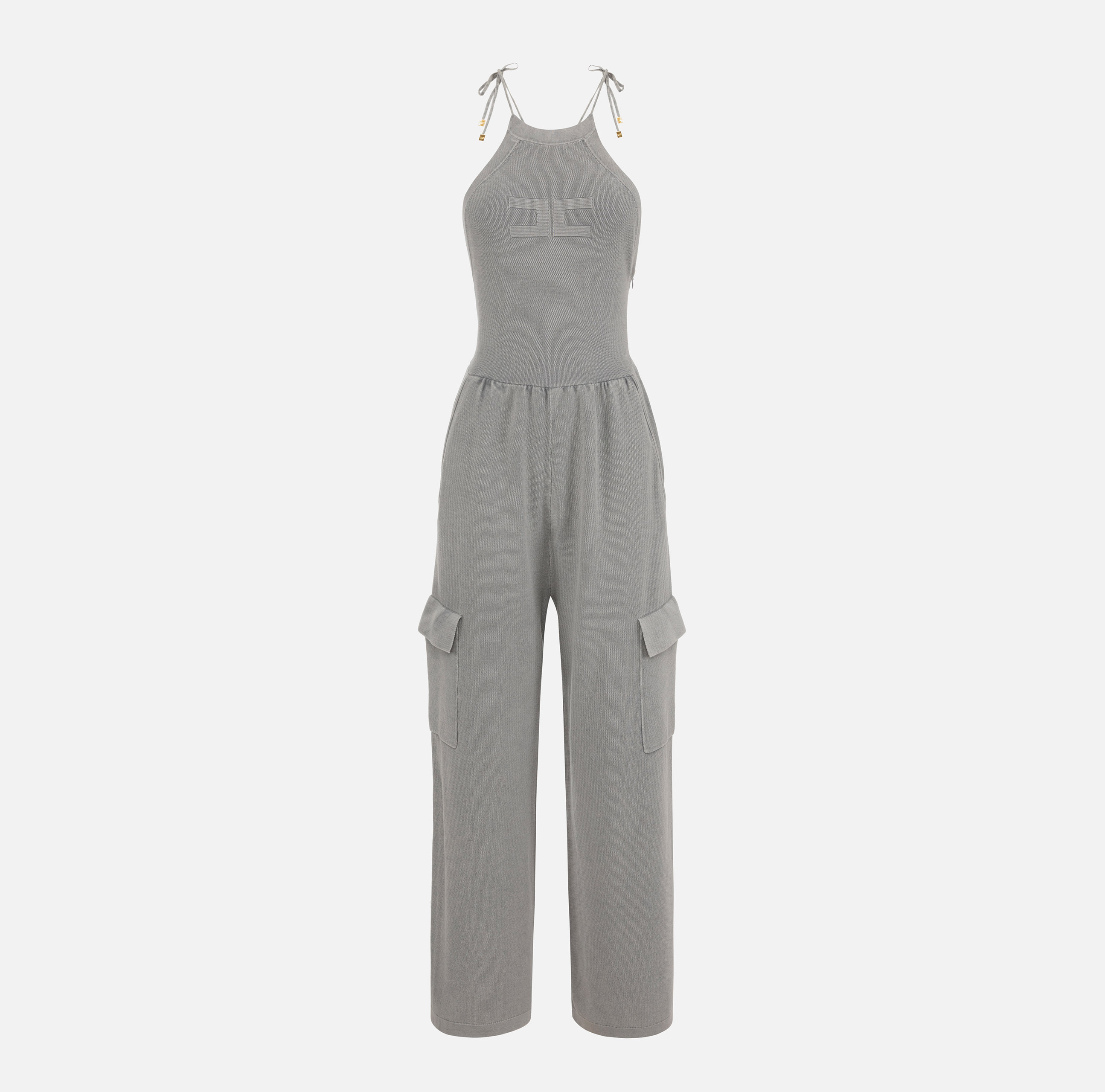 Cotton stone wash jumpsuit | Elisabetta Franchi® Outlet
