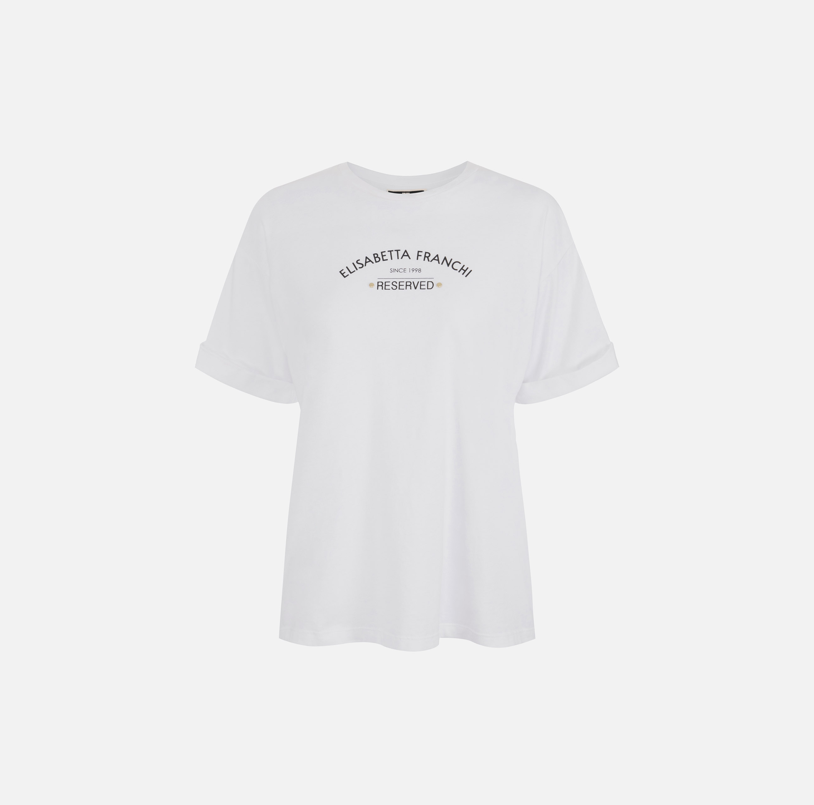 Jersey T-shirt with logo print Elisabetta Franchi® Outlet