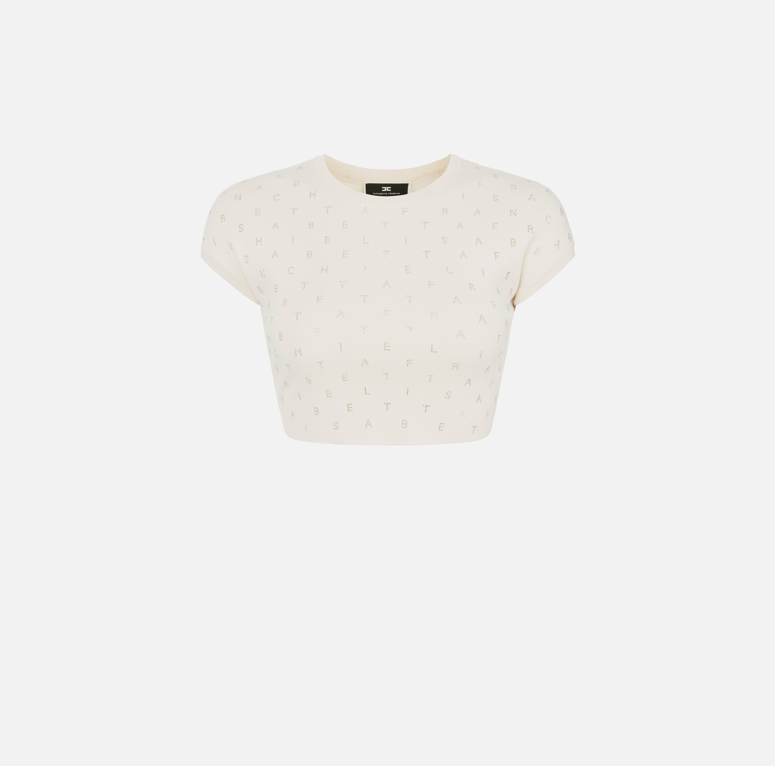 Tシャツ・カットソー ELISABETTA FRANCHI FW25 Cropped shirt (CA09756E2 110) Elisabetta Franchi Cropped Shirt In Viscose Georgette | Balardi