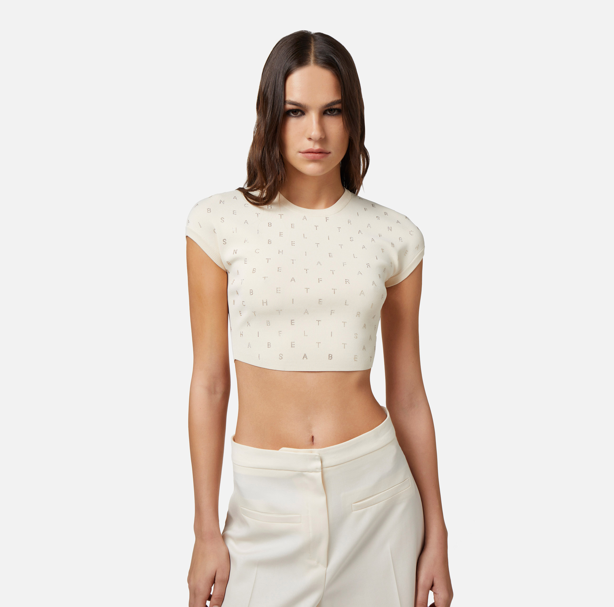 Elisabetta Franchi women's crepe bustier top to01041e2