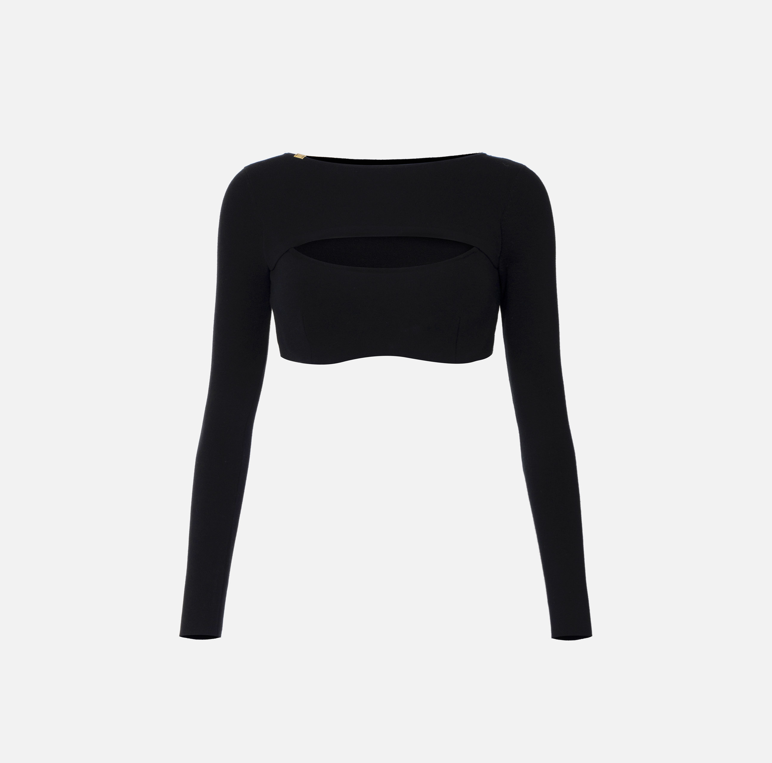 Tシャツ・カットソー ELISABETTA FRANCHI Women Tops CA11051E2 685 black Elisabetta Franchi Donna T-shirt con Dettaglio Traforato