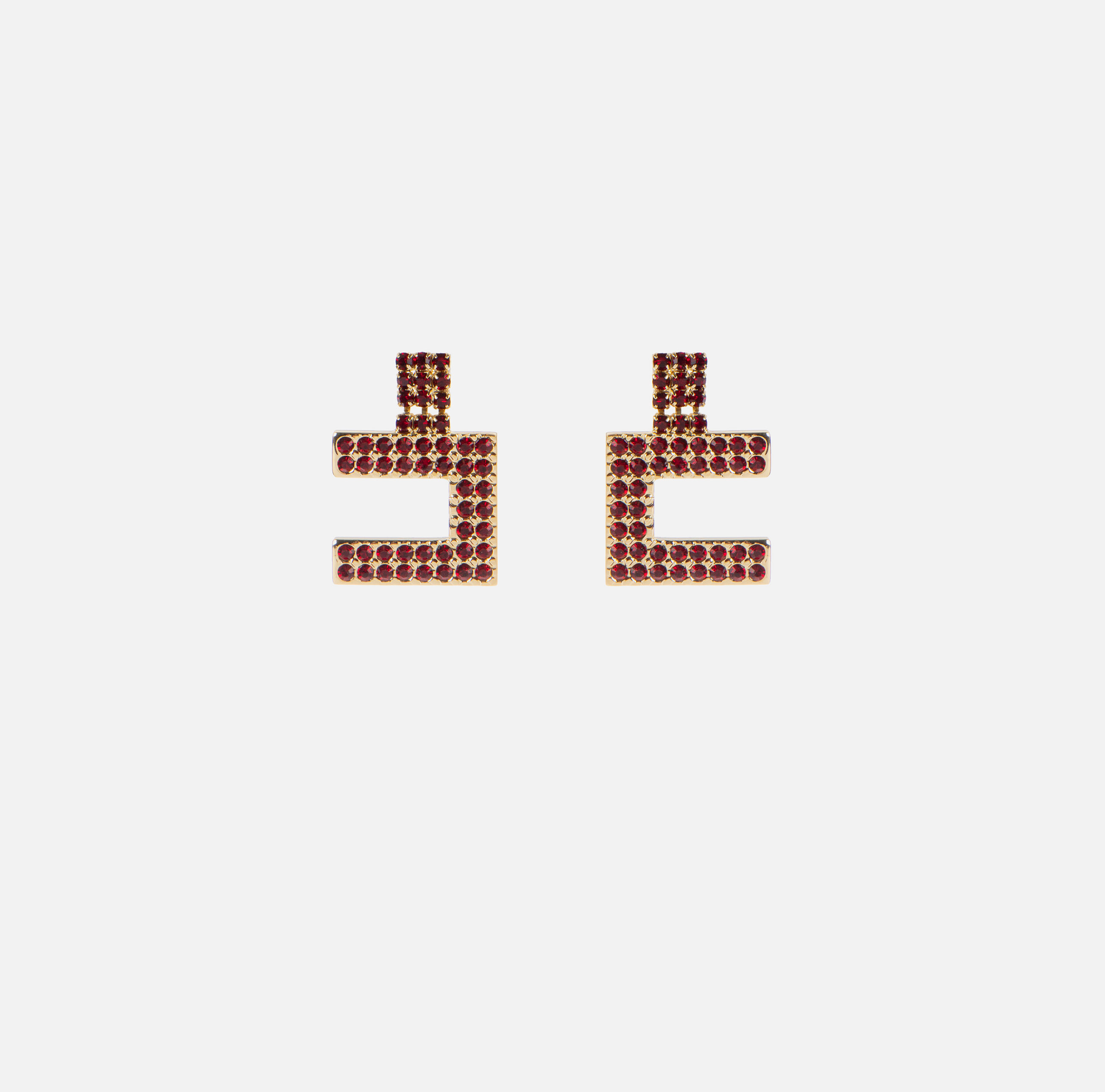 イヤリング ELISABETTA FRANCHI LOGO EARRINGS Elisabetta Franchi metal earrings with rhinestones for women
