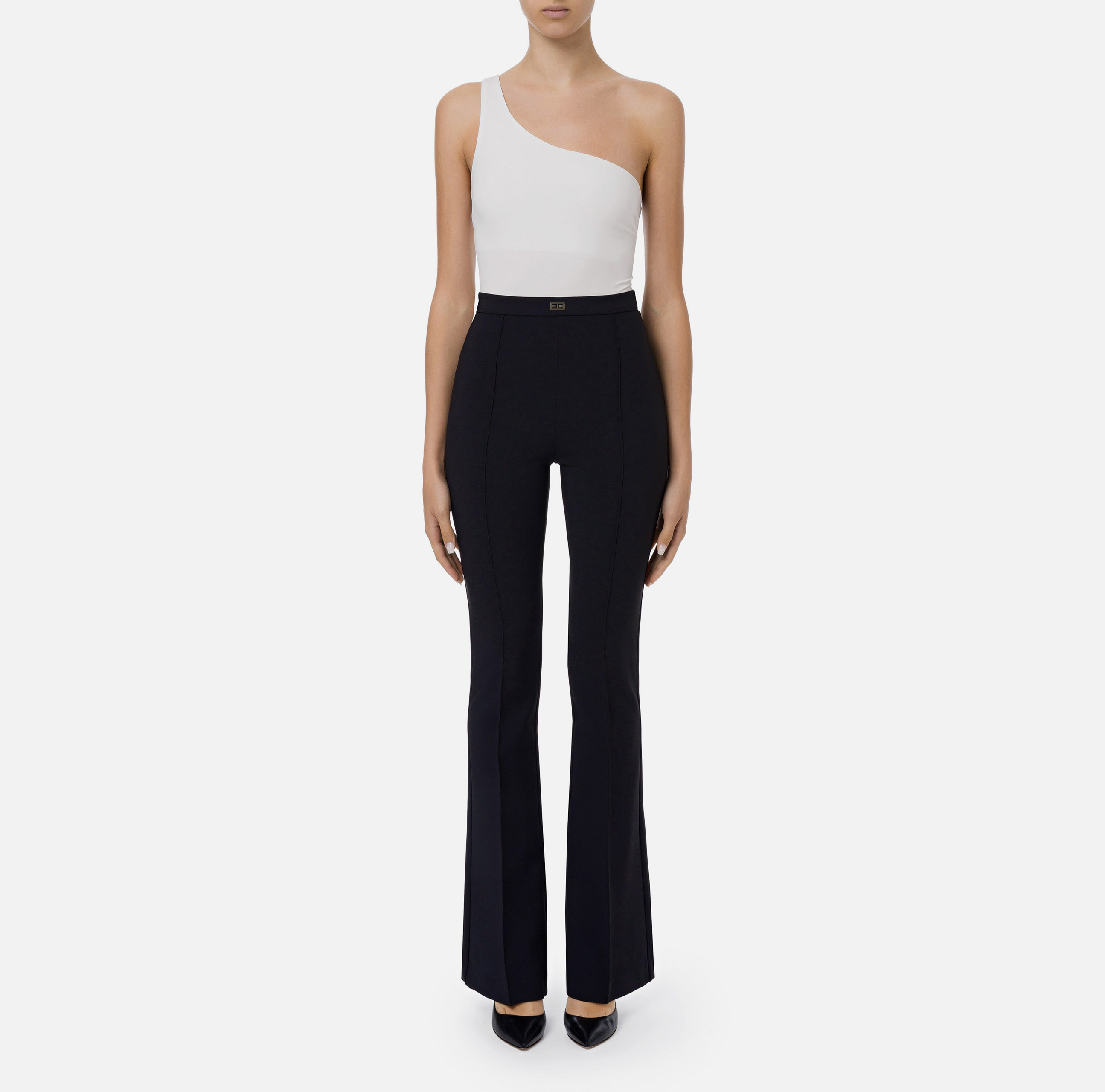 Lurex cigarette trousers | Elisabetta Franchi® Outlet