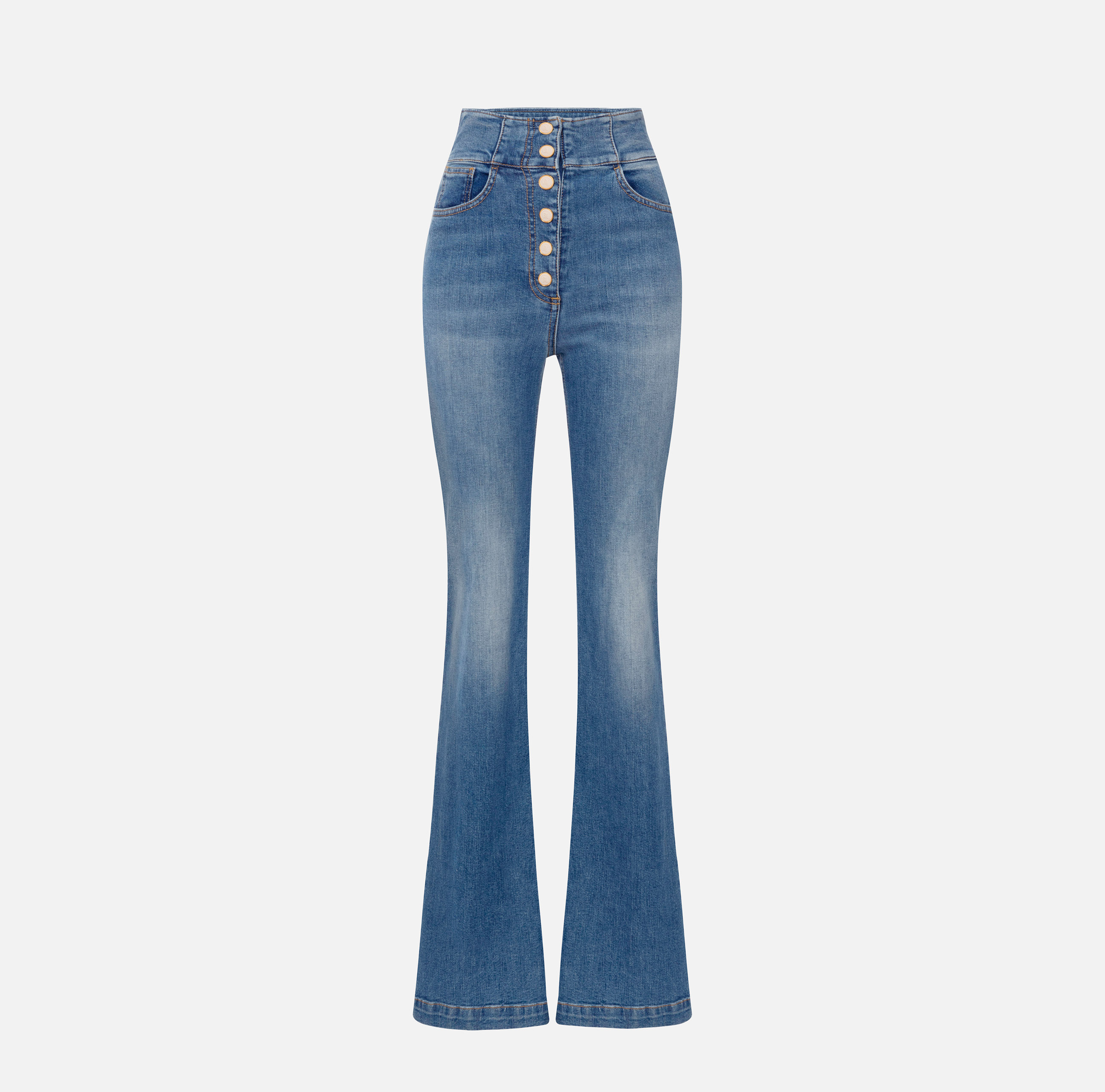 デニム・ジーパン Elisabetta Franchi High-Waisted Light Wash Jeans With Women's Denim Jeans and Jackets outlet by Elisabetta Franchi