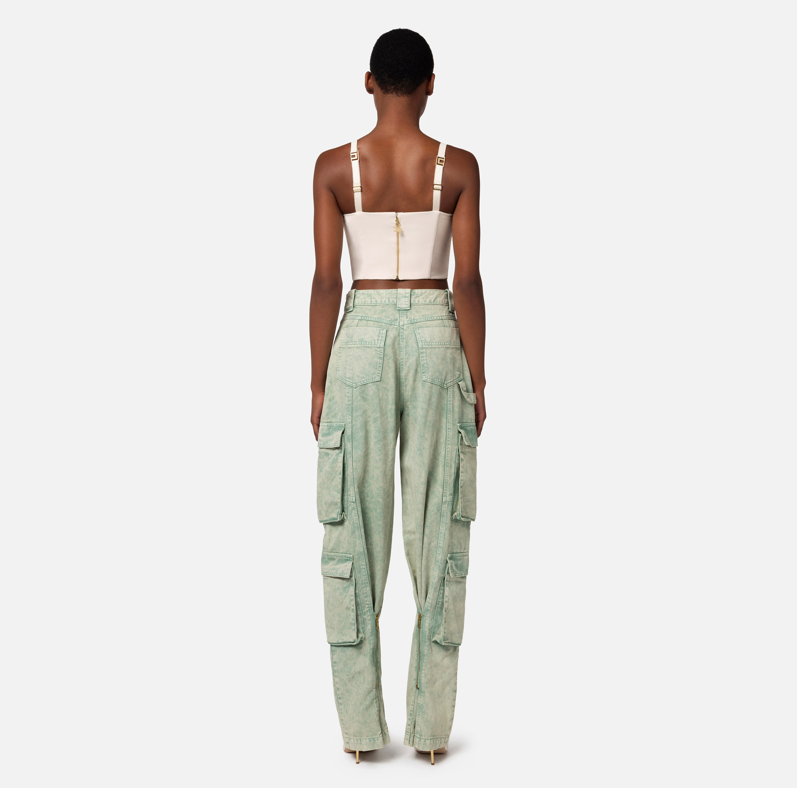 パンツ ELISABETTA FRANCHI PALAZZO JEANS WITH CHAIN ELISABETTA FRANCHI PALAZZO JEANS WITH BUTTONHOLE | Celia