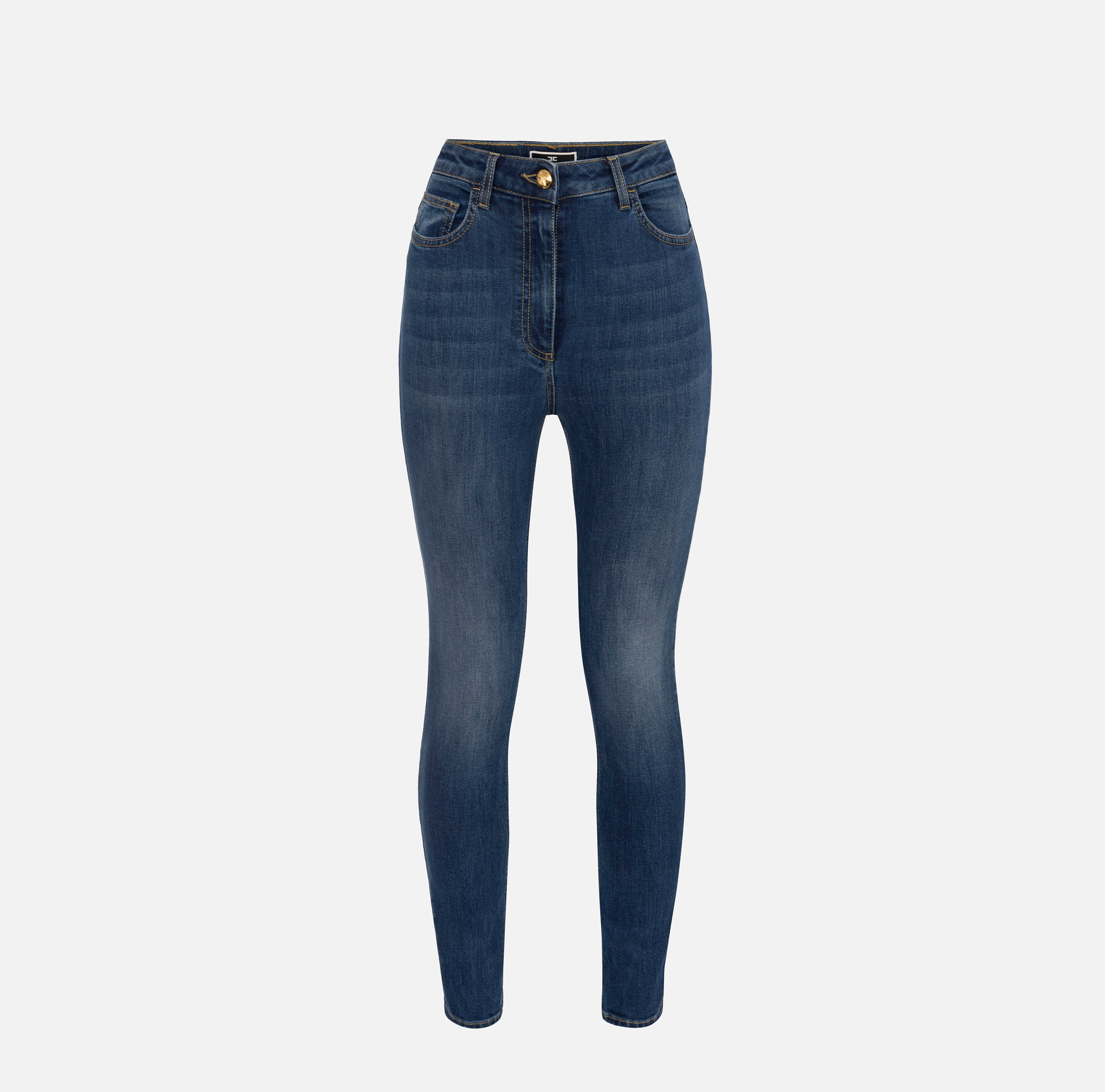 デニム・ジーパン ELISABETTA FRANCHI Woman Jeans Blue PJ43S 139 Elisabetta Franchi stretch cotton flared jeans for women