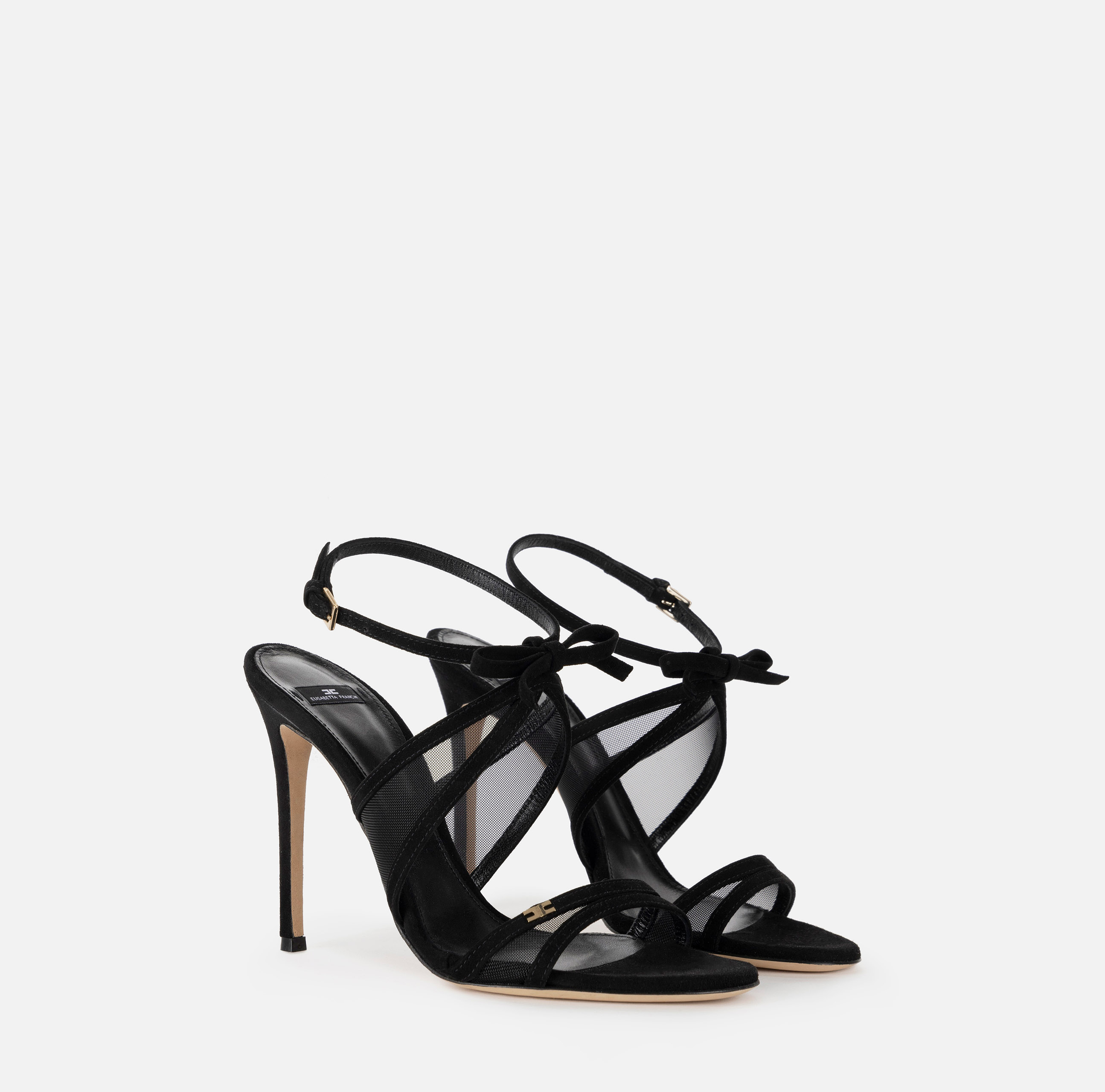 【24-25AW】ELISABETTA FRANCHI スエード サンダル ブラック Elisabetta Franchi スエードサンダル | ブラック | FARFETCH JP