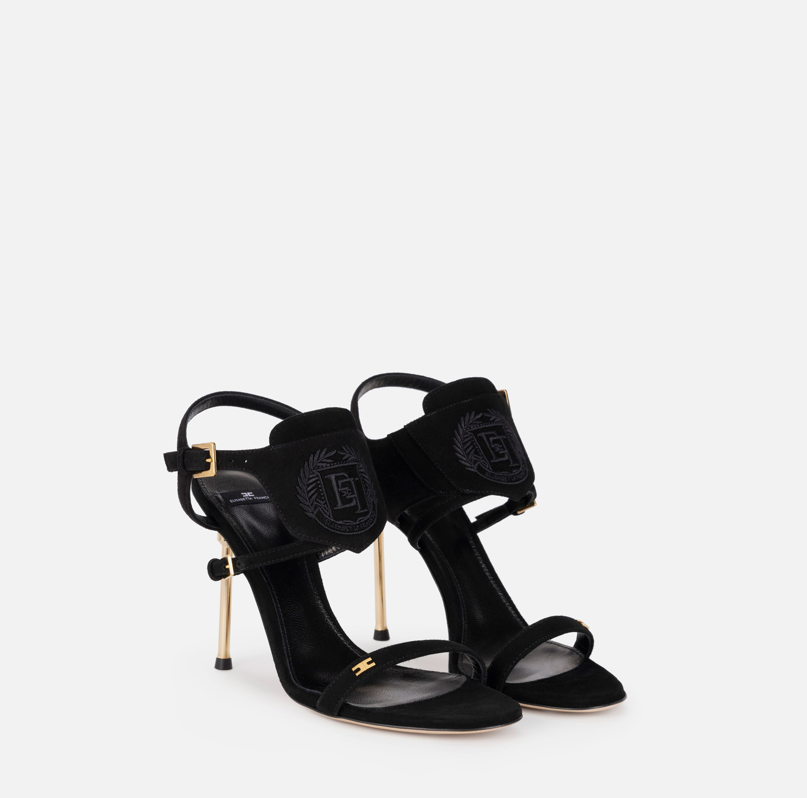 サンダル・ミュール ELISABETTA FRANCHI Suede chain sandals Crown platform sandals in suede | Elisabetta Franchi