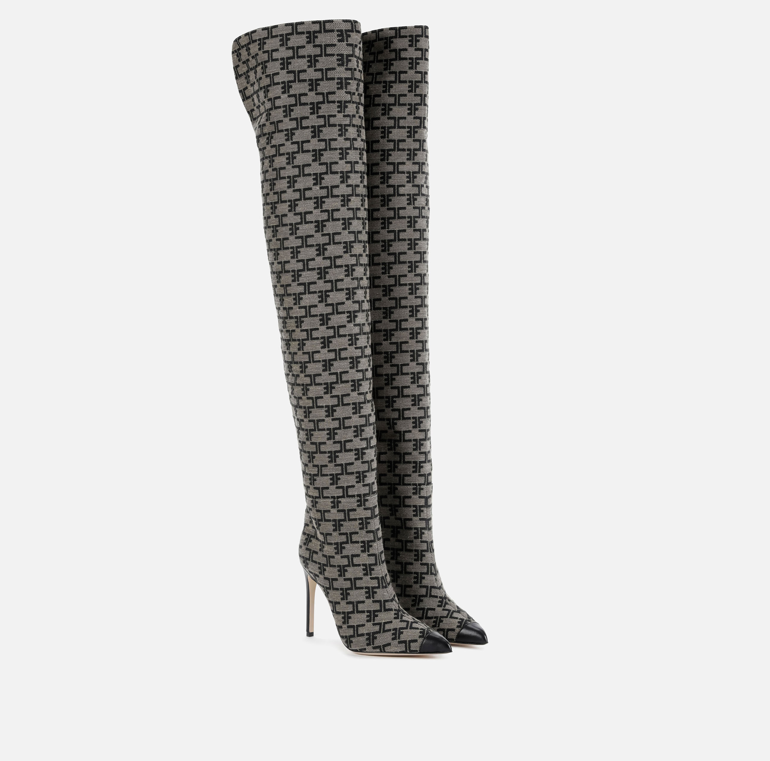 ロングブーツ ELISABETTA FRANCHI FW25 Logo strap boots (SA57B56E2 110) Elisabetta Franchi Boots for Women - FARFETCH