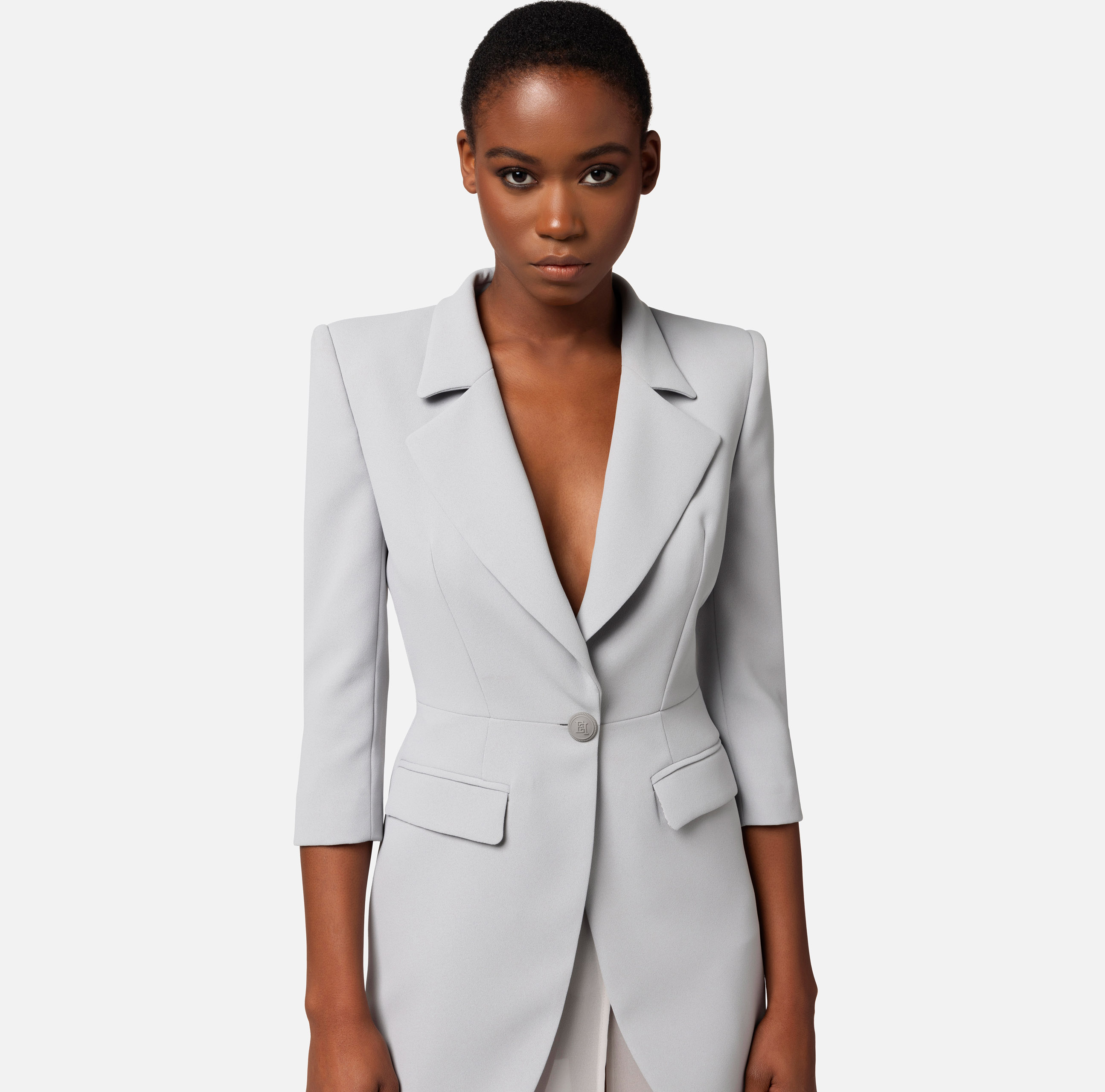 Crêpe jacket and georgette skirt outfit | Elisabetta Franchi