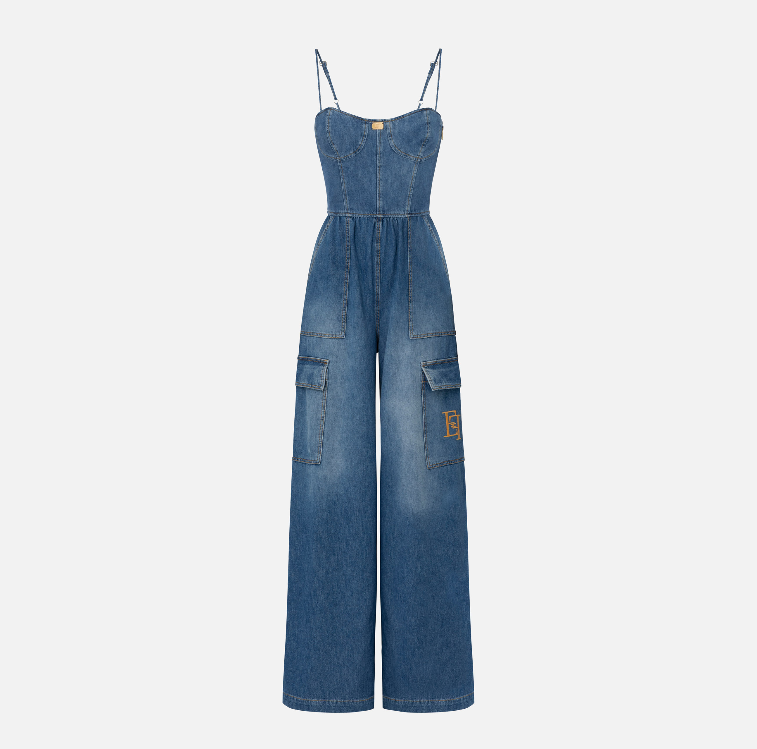【24SS NEW】ELISABETTA FRANCHI / デニム ジャンプスーツ 24SS NEW】ELISABETTA FRANCHI / デニム ジャンプスーツ