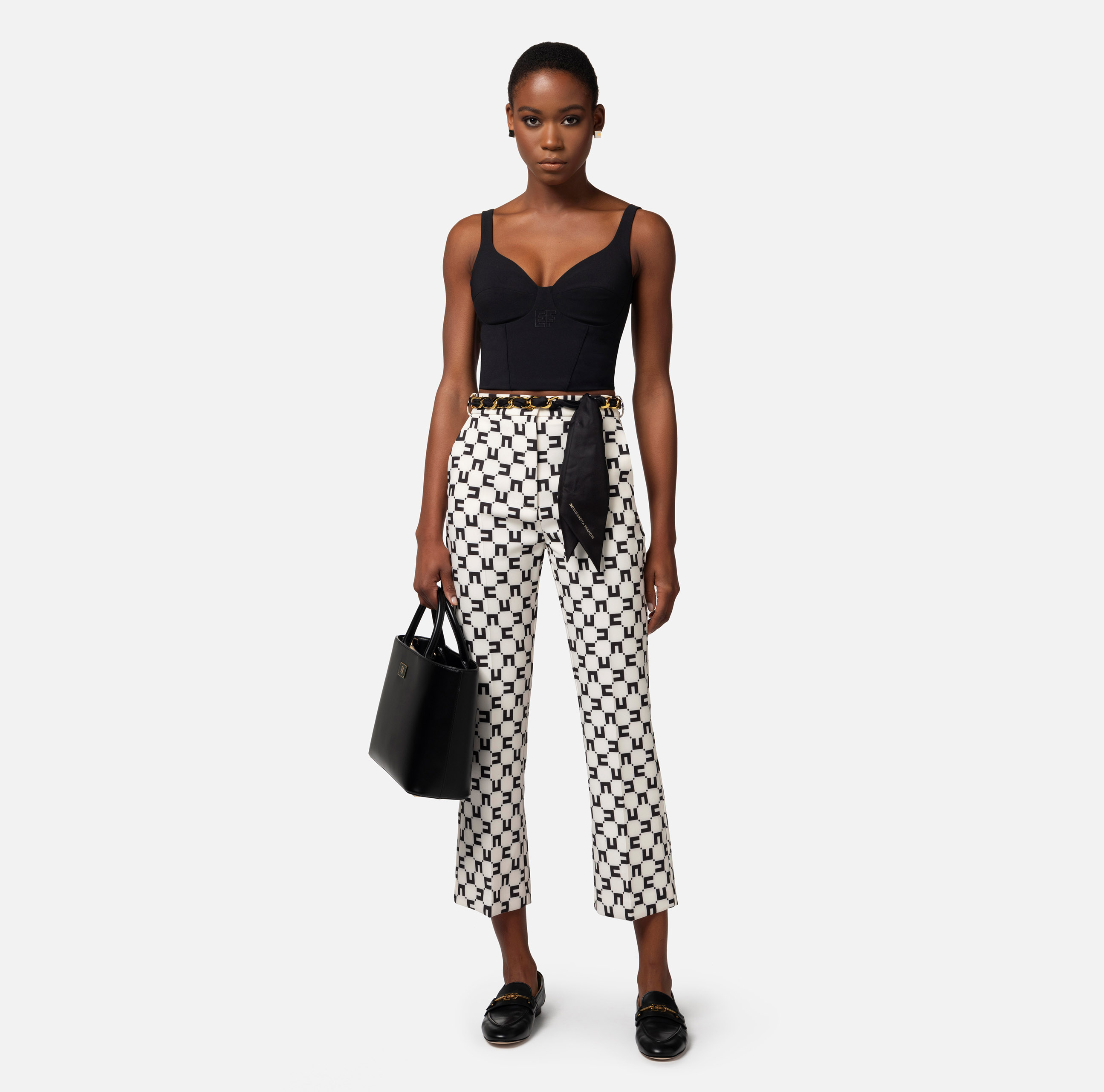 【Elisabetta Franchi】ボーダービスコースTシャツ Women's top outlet by Elisabetta Franchi: buy online