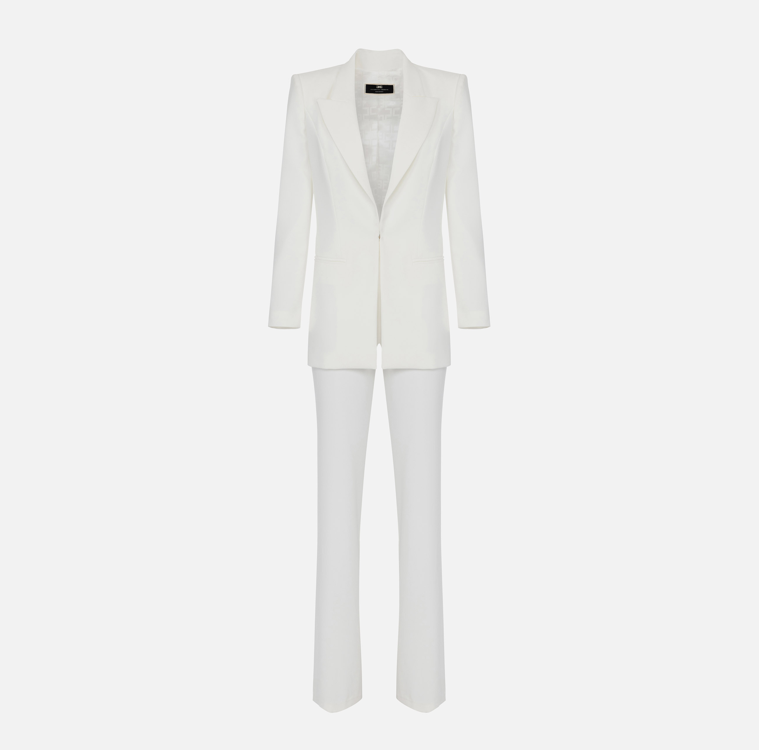 オールインワン・サロペット ELISABETTA FRANCHI Women Jumpsuits TUT4551E2E84 White Buy Elisabetta Franchi White Slim-cut Jumpsuit in Crepe for
