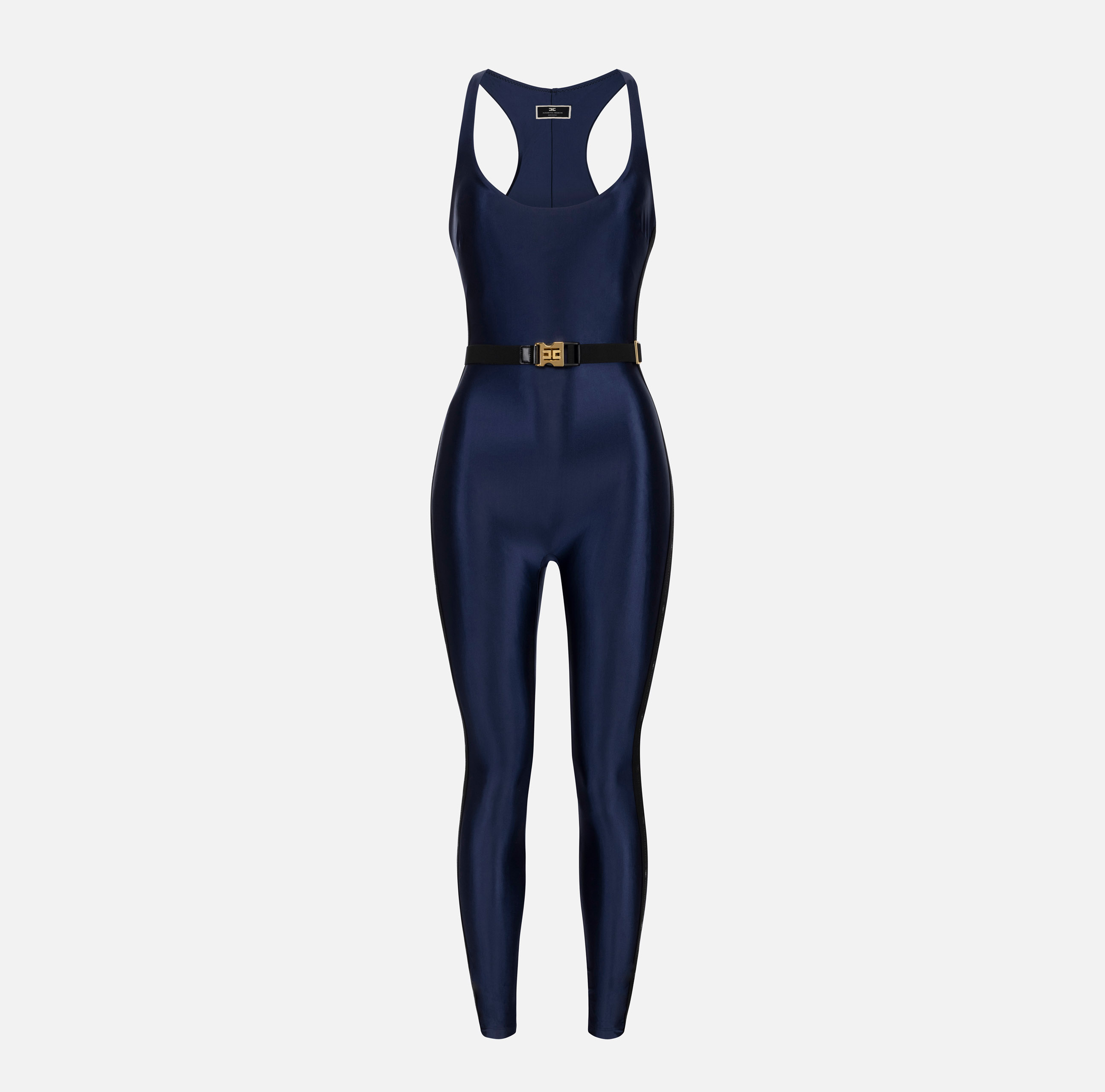 Shiny Lycra jumpsuit with logoed elastic | Elisabetta