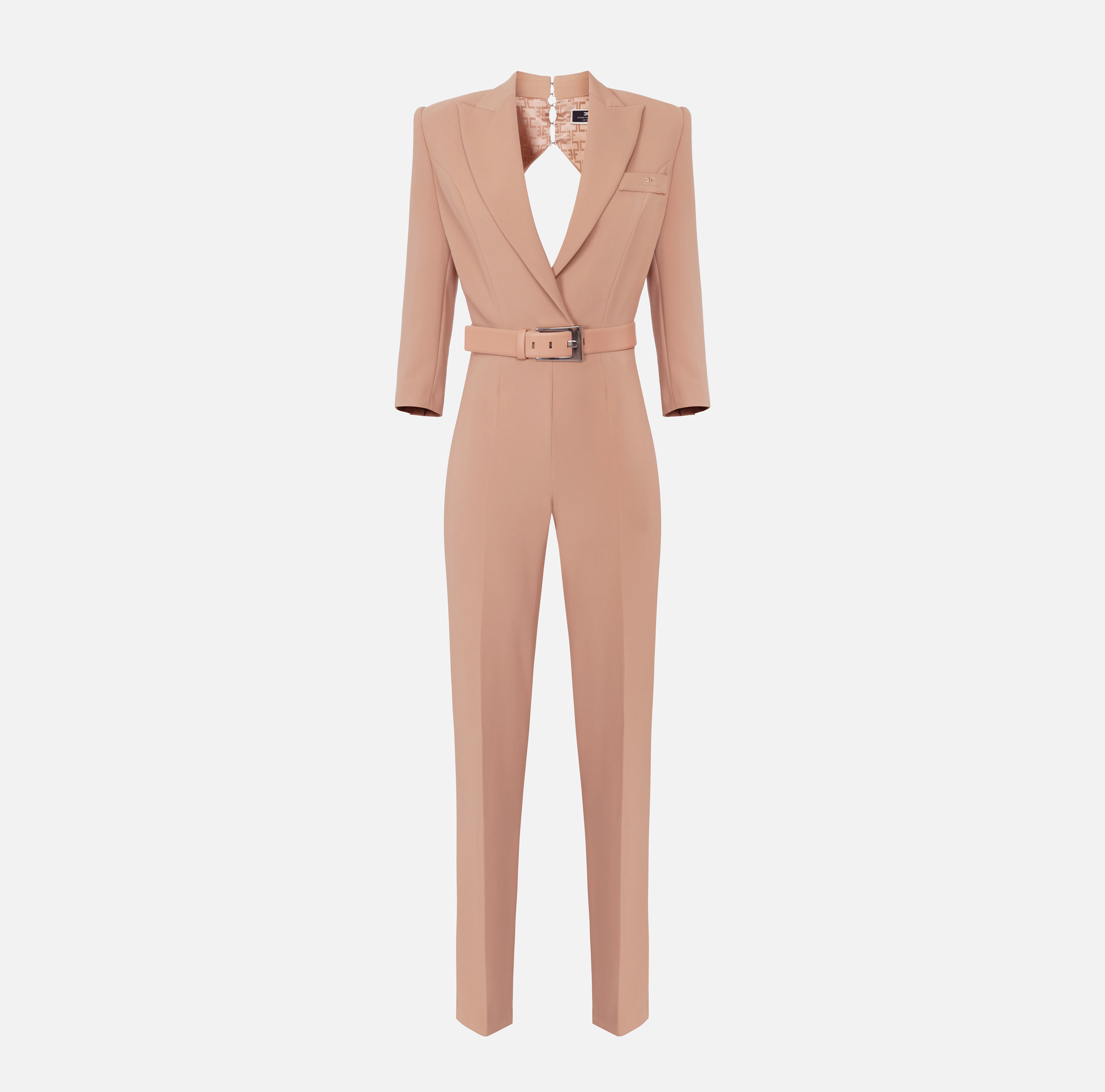 Elisabetta Franchi AB76351E2544 関税送料込 Elisabetta Franchi Coffee Jacket in double layer crêpe