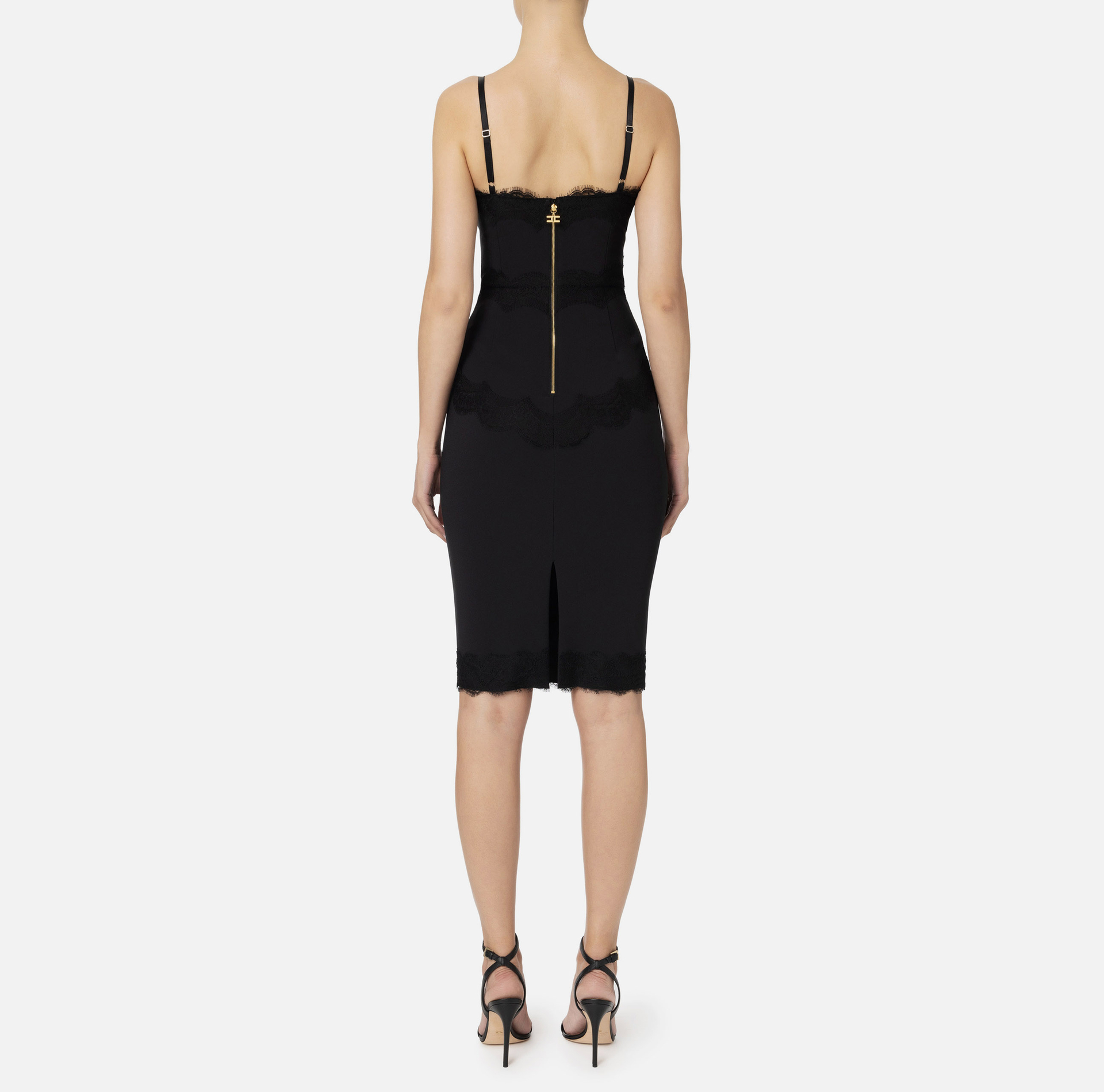 Gathered calf-length dress - Elisabetta Franchi® Outlet