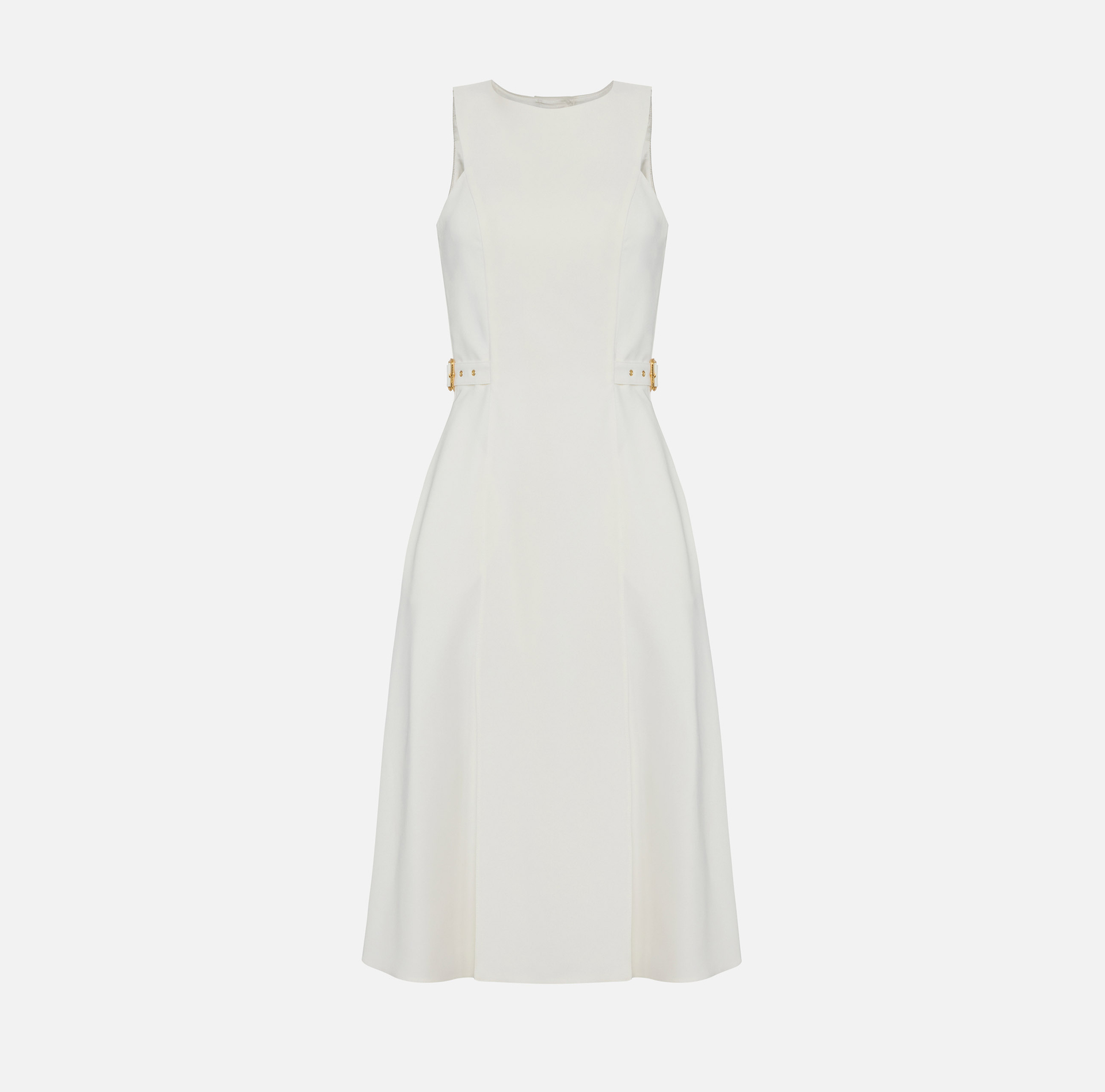 Robe sans manches avec jupe évasée et décolleté arrière - Elisabetta Franchi® Outlet