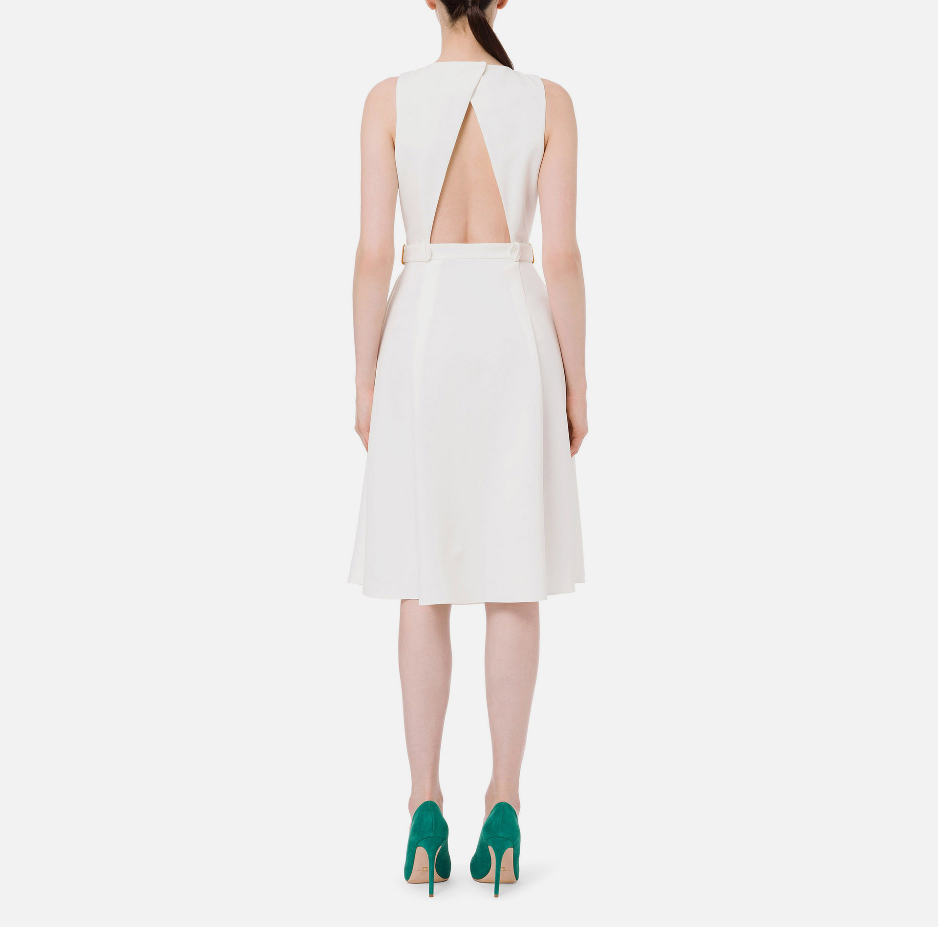 Robe sans manches avec jupe évasée et décolleté arrière - Elisabetta Franchi® Outlet