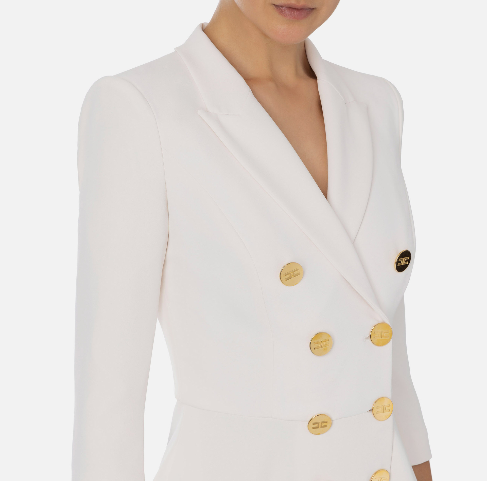Coat dress with buttons - Elisabetta Franchi® Outlet