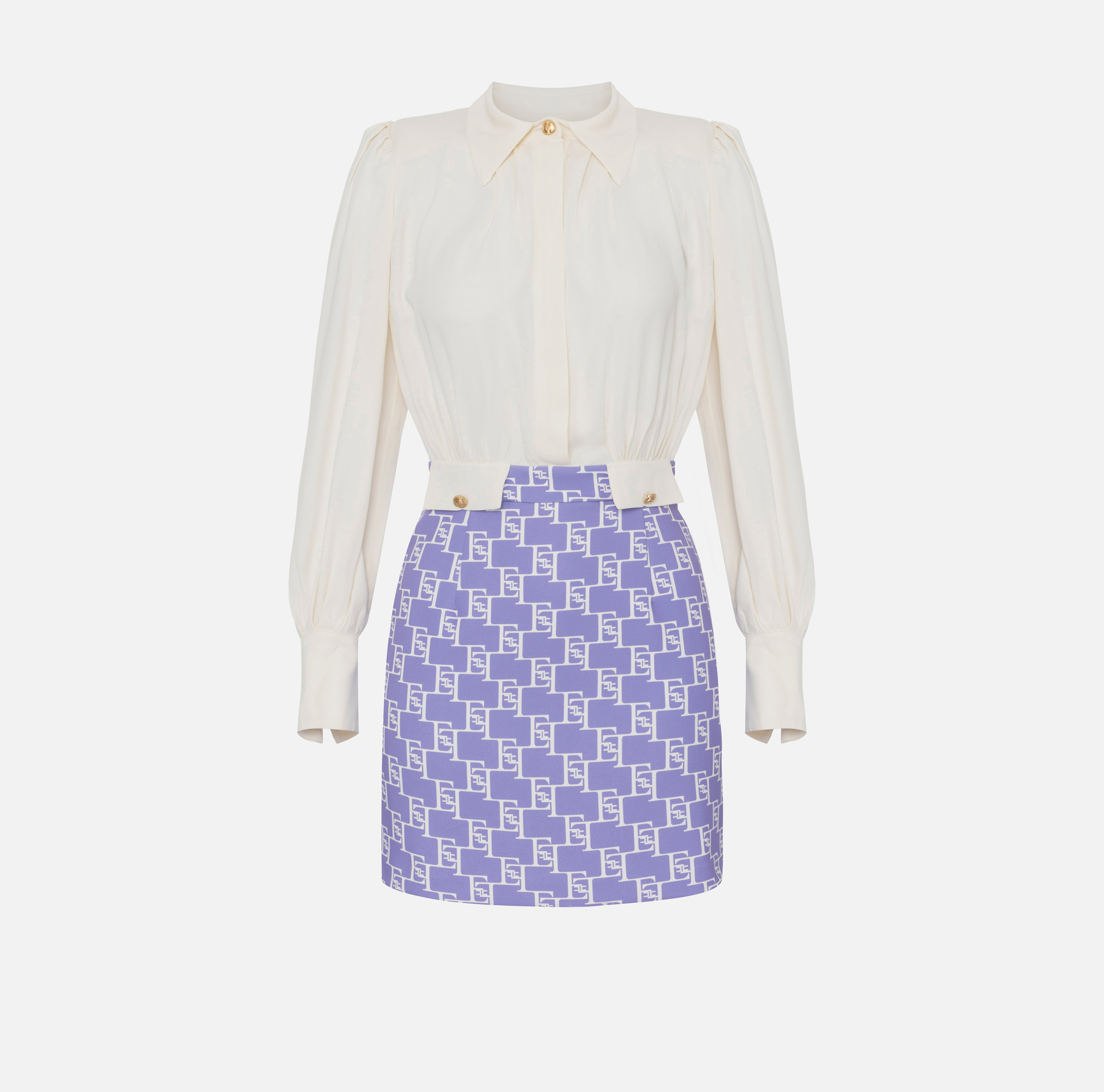 Combined viscose mini-dress - Elisabetta Franchi® Outlet