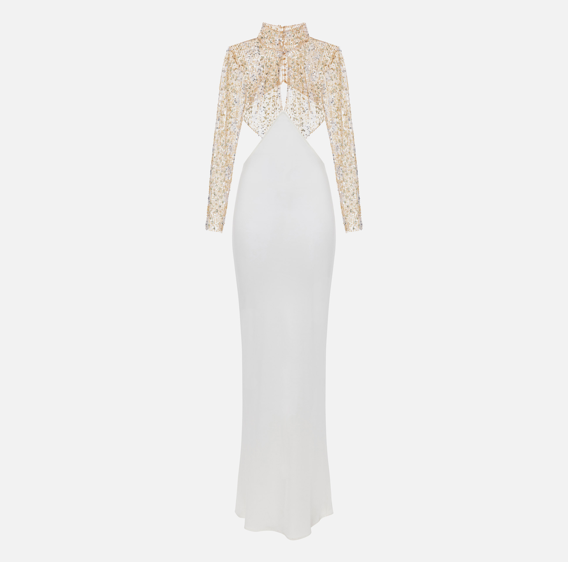 Abito red carpet in jersey con corpetto ricamato - Elisabetta Franchi® Outlet